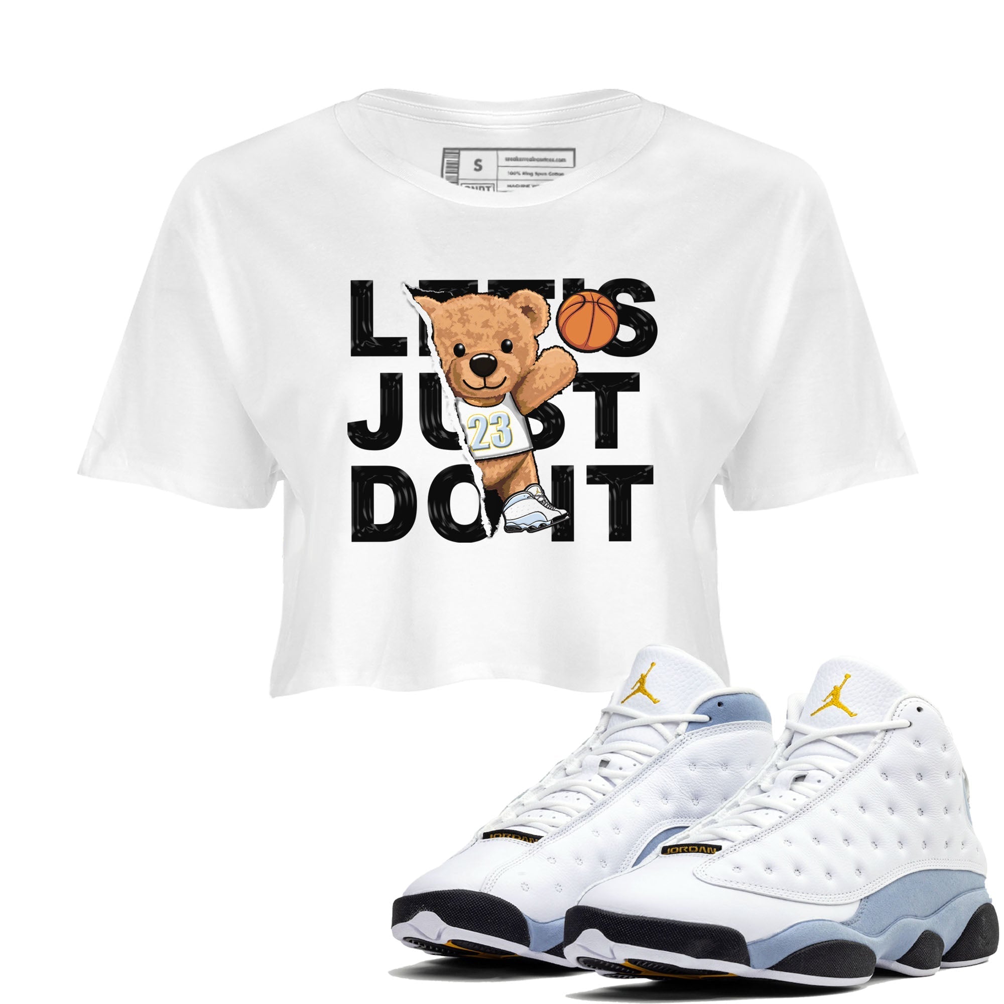 Rip Out Bear snkmatch Women's Top - Air Jordan 13 Blue Grey