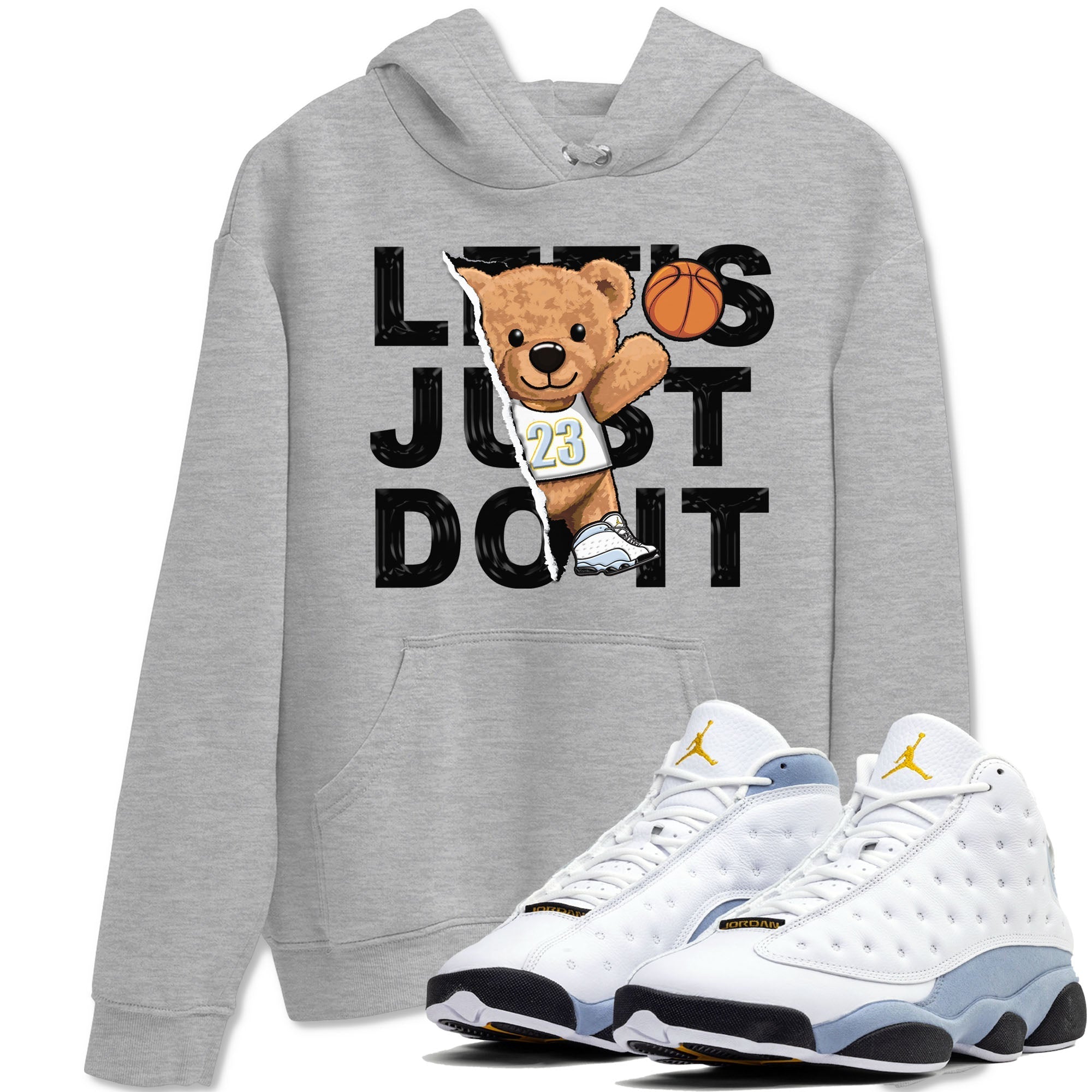 Rip Out Bear snkmatch Tees - Air Jordan 13 Blue Grey