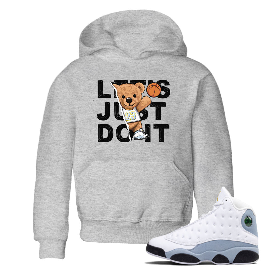 Rip Out Bear snkmatch Tees Kids - Air Jordan 13 Blue Grey