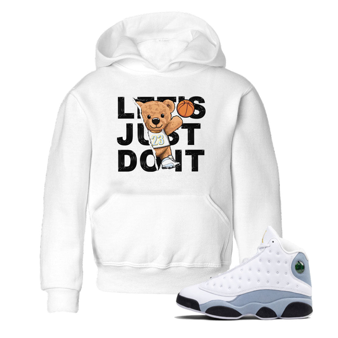 Rip Out Bear snkmatch Tees Kids - Air Jordan 13 Blue Grey