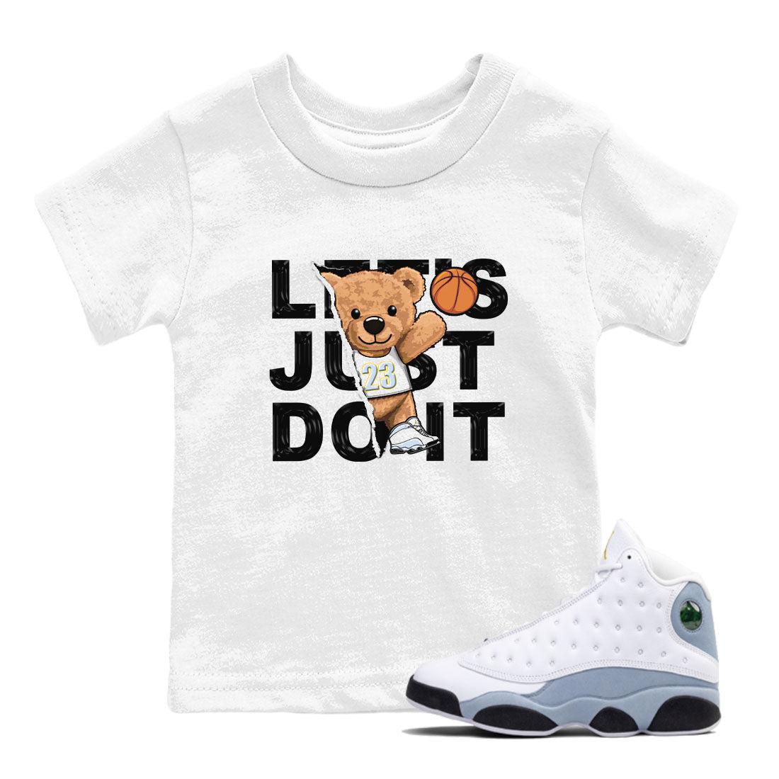 Rip Out Bear snkmatch Tees Kids - Air Jordan 13 Blue Grey