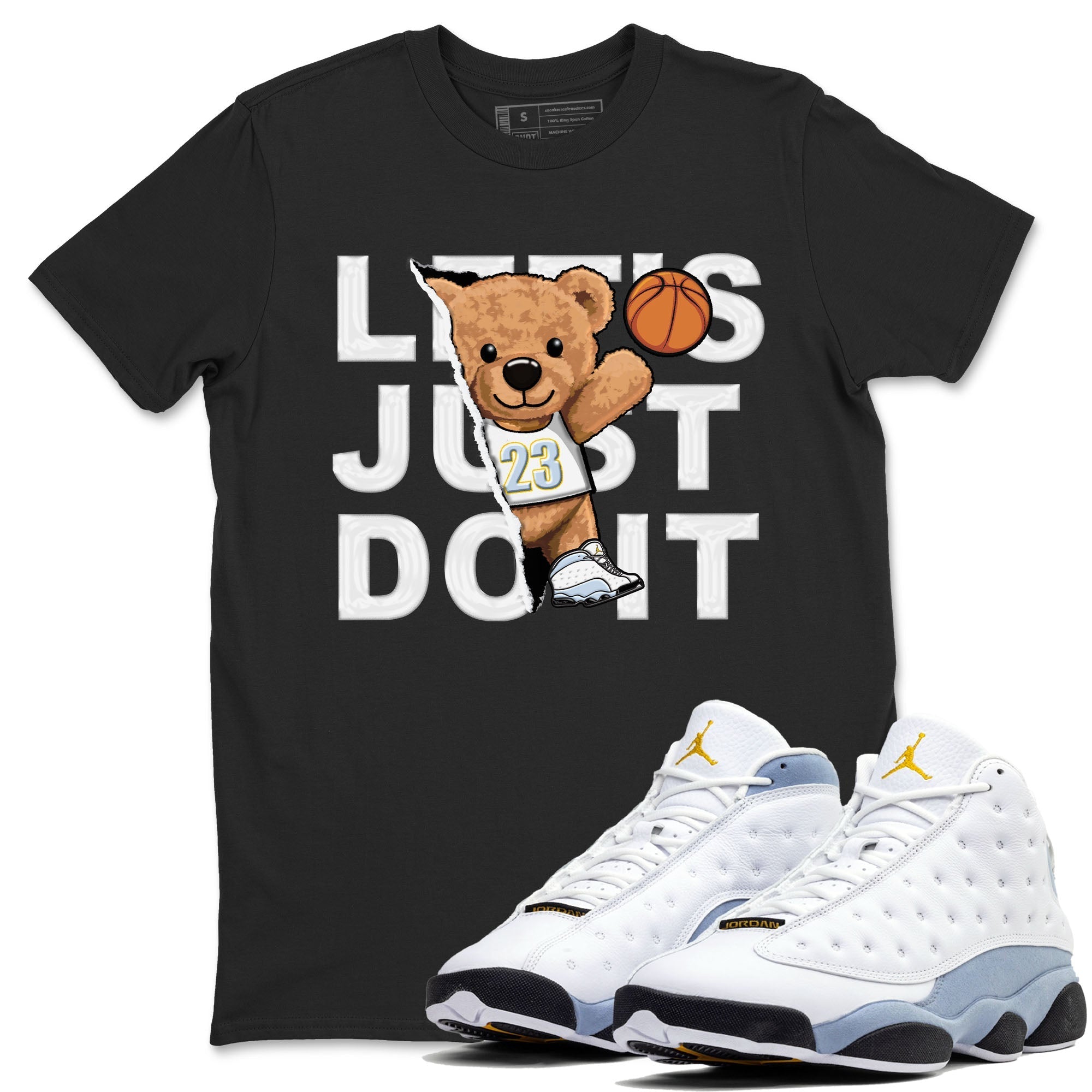 Rip Out Bear snkmatch Tees - Air Jordan 13 Blue Grey