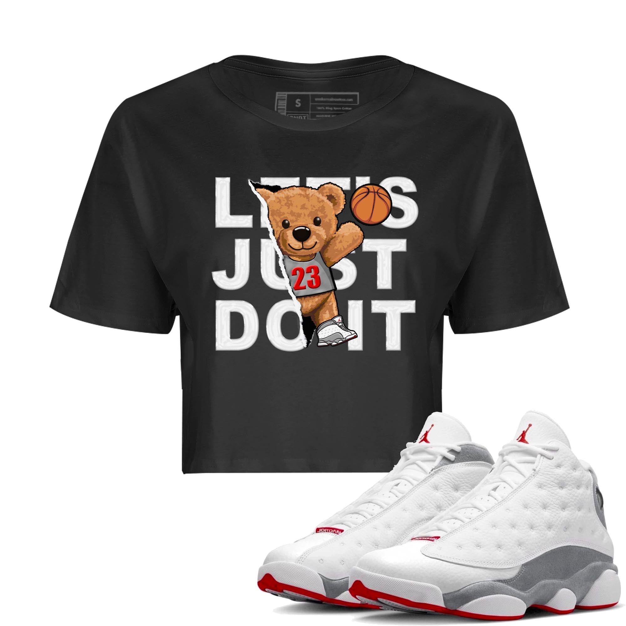 Rip Out Bear Women's Tops - Air Jordan 13 Wolf Grey