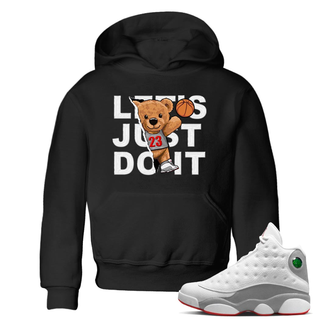 Rip Out Bear Kids Tops - Air Jordan 13 Wolf Grey