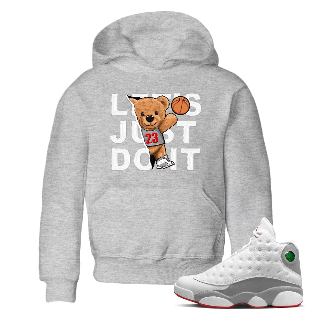 Rip Out Bear Kids Tops - Air Jordan 13 Wolf Grey