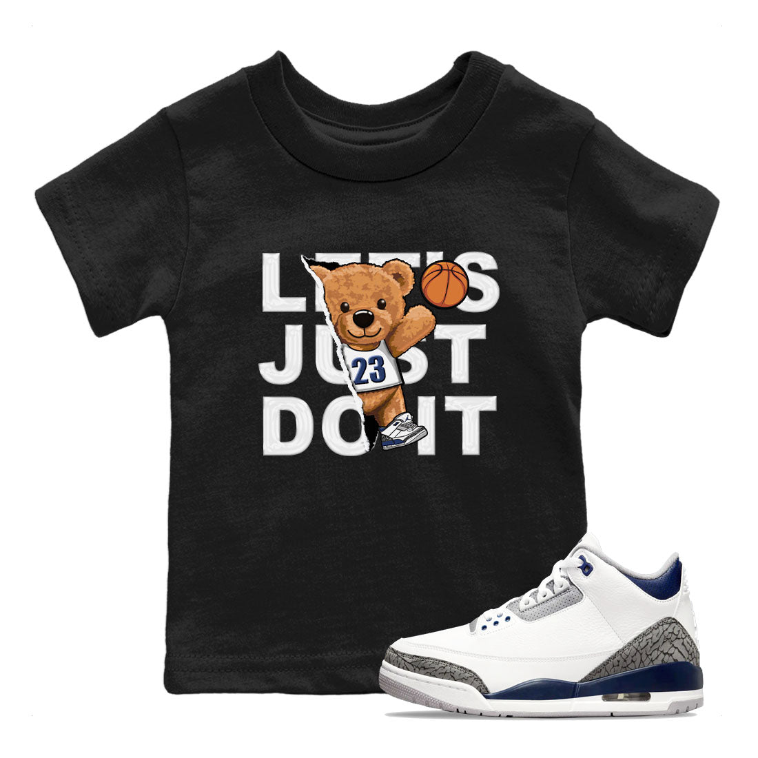 Rip Out Bear snkmatch Tees Kids - Air Jordan 3 Midnight Navy 2023