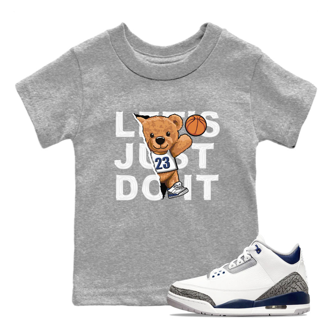 Rip Out Bear snkmatch Tees Kids - Air Jordan 3 Midnight Navy 2023