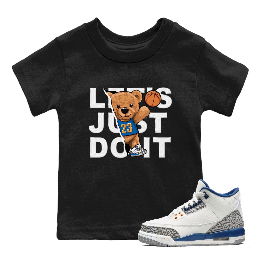Rip Out Bear Kids Tops - Air Jordan 3 Wizards