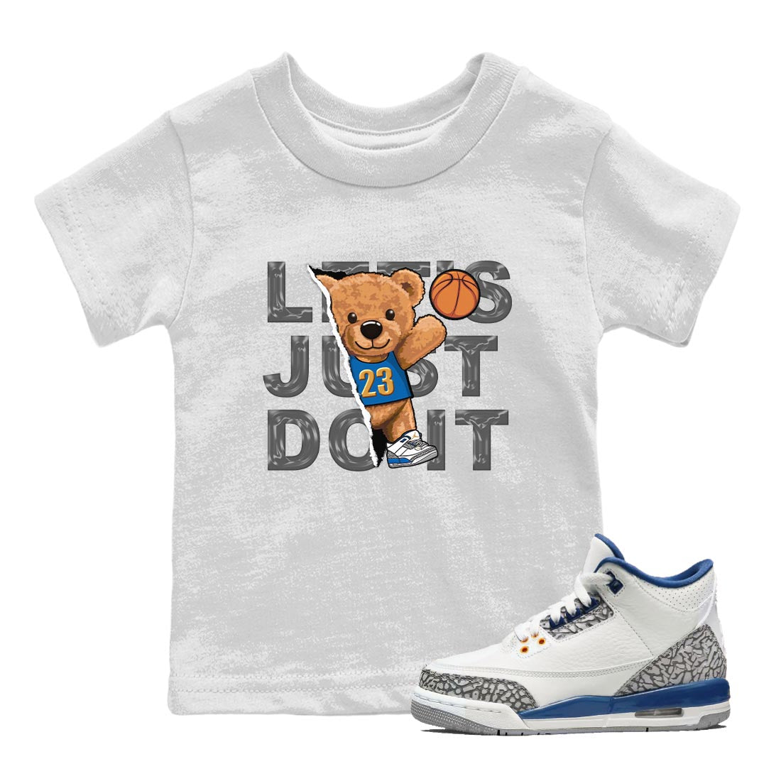Rip Out Bear Kids Tops - Air Jordan 3 Wizards