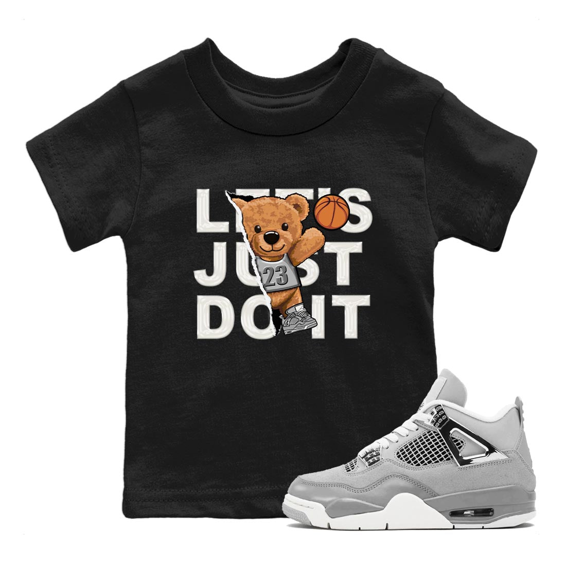 Rip Out Bear snkmatch Tee Kids - Air Jordan 4 Frozen Moments