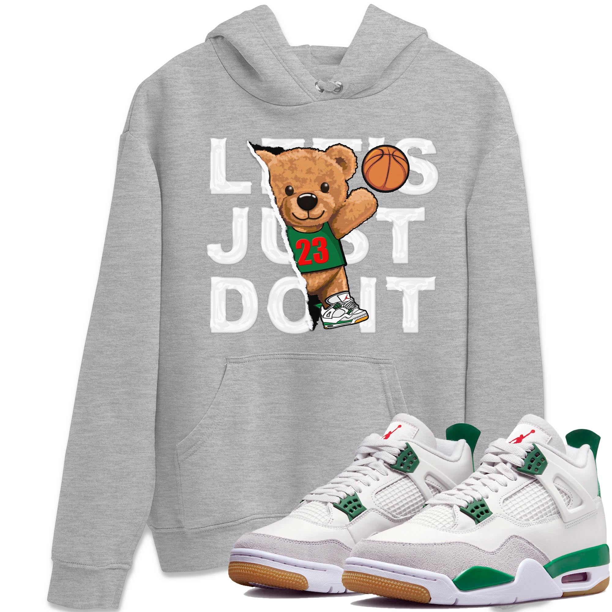 Rip Out Bear Unisex Tops - Air Jordan 4 Pine Green SB