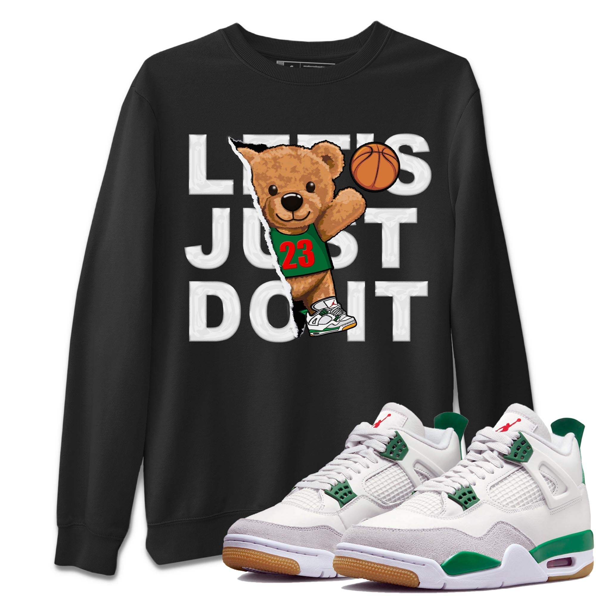 Rip Out Bear Unisex Tops - Air Jordan 4 Pine Green SB