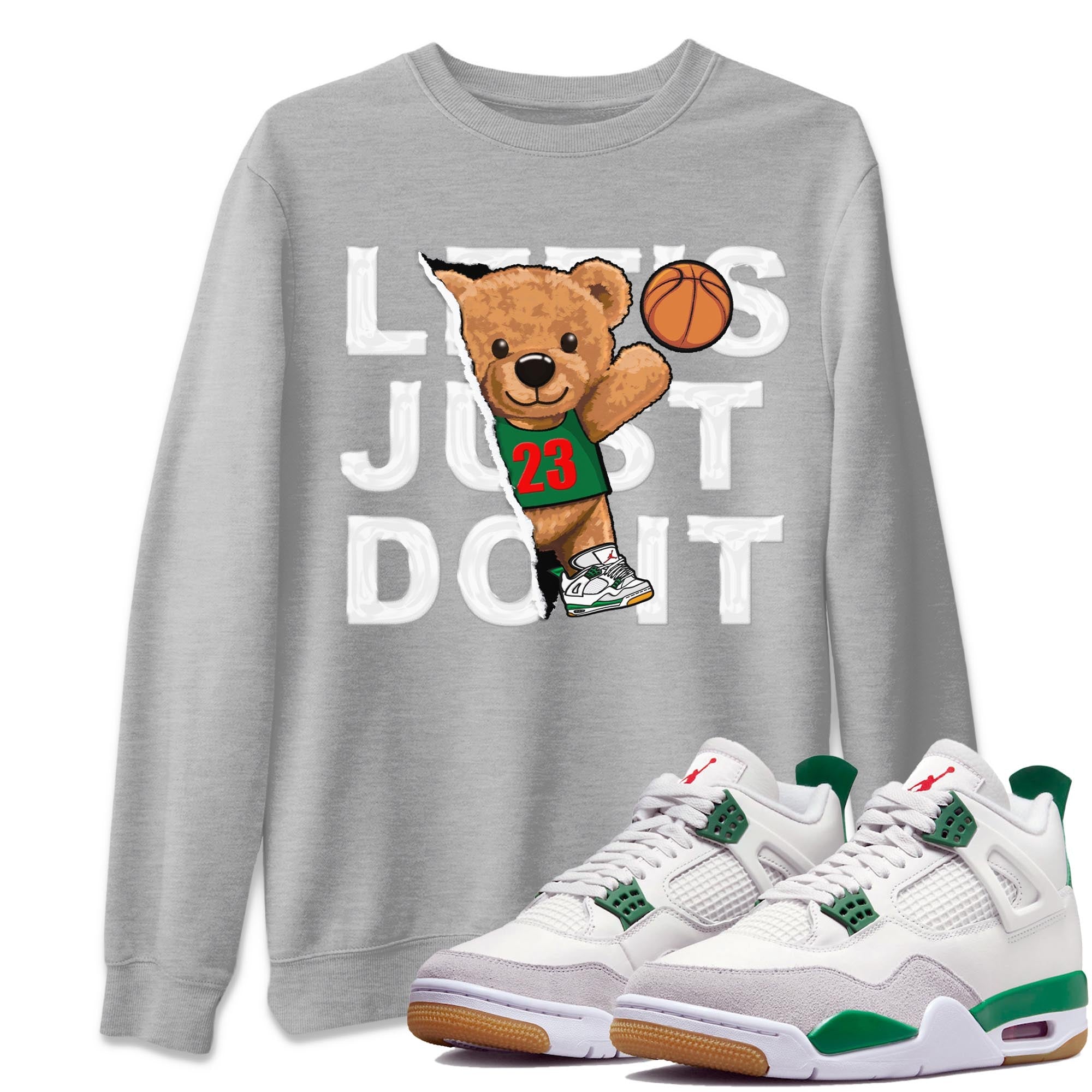 Rip Out Bear Unisex Tops - Air Jordan 4 Pine Green SB