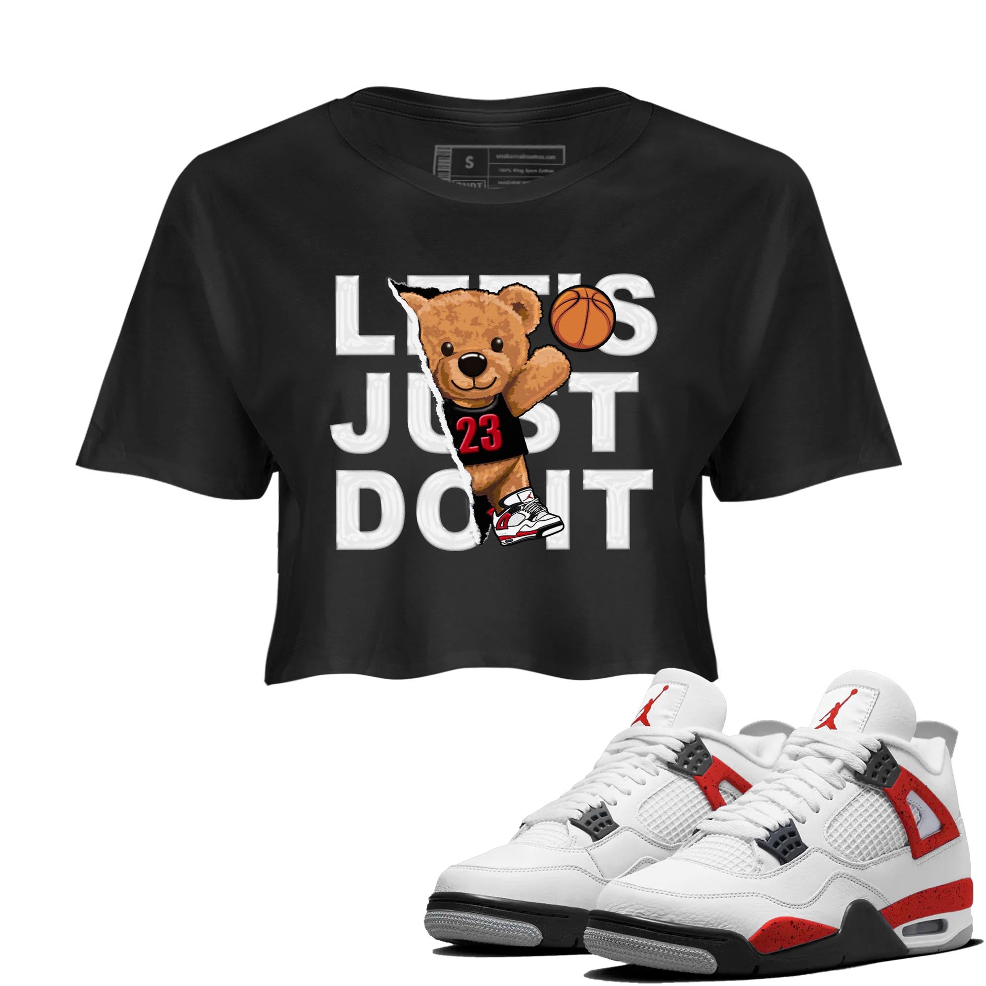 Rip Out Bear snkmatch Women's Top - Air Jordan 4 Red Cement