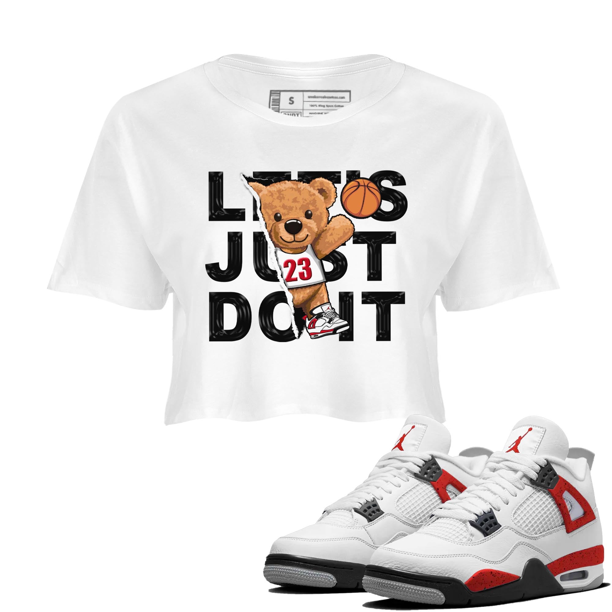 Rip Out Bear snkmatch Women's Top - Air Jordan 4 Red Cement