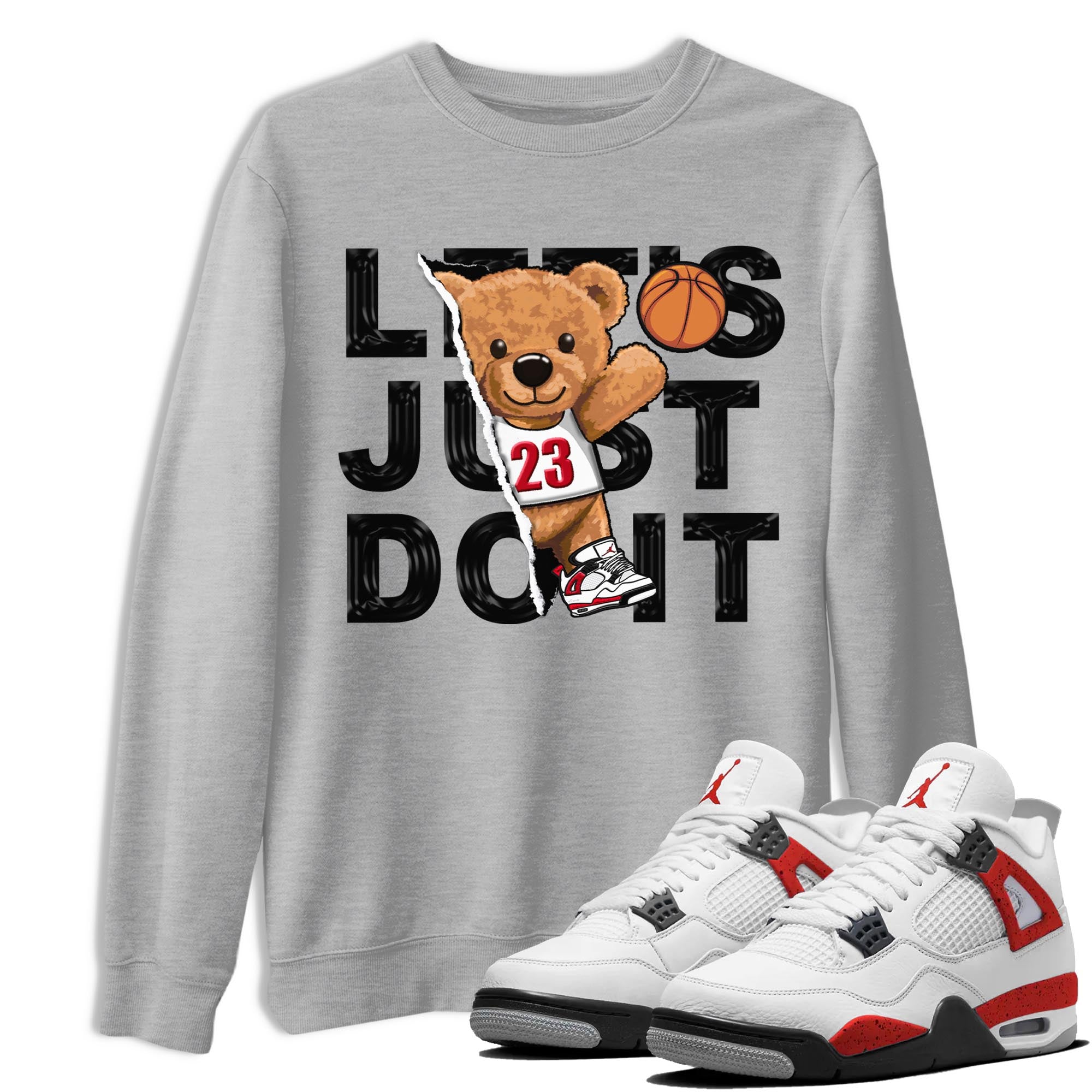Rip Out Bear snkmatch Tee - Air Jordan 4 Red Cement