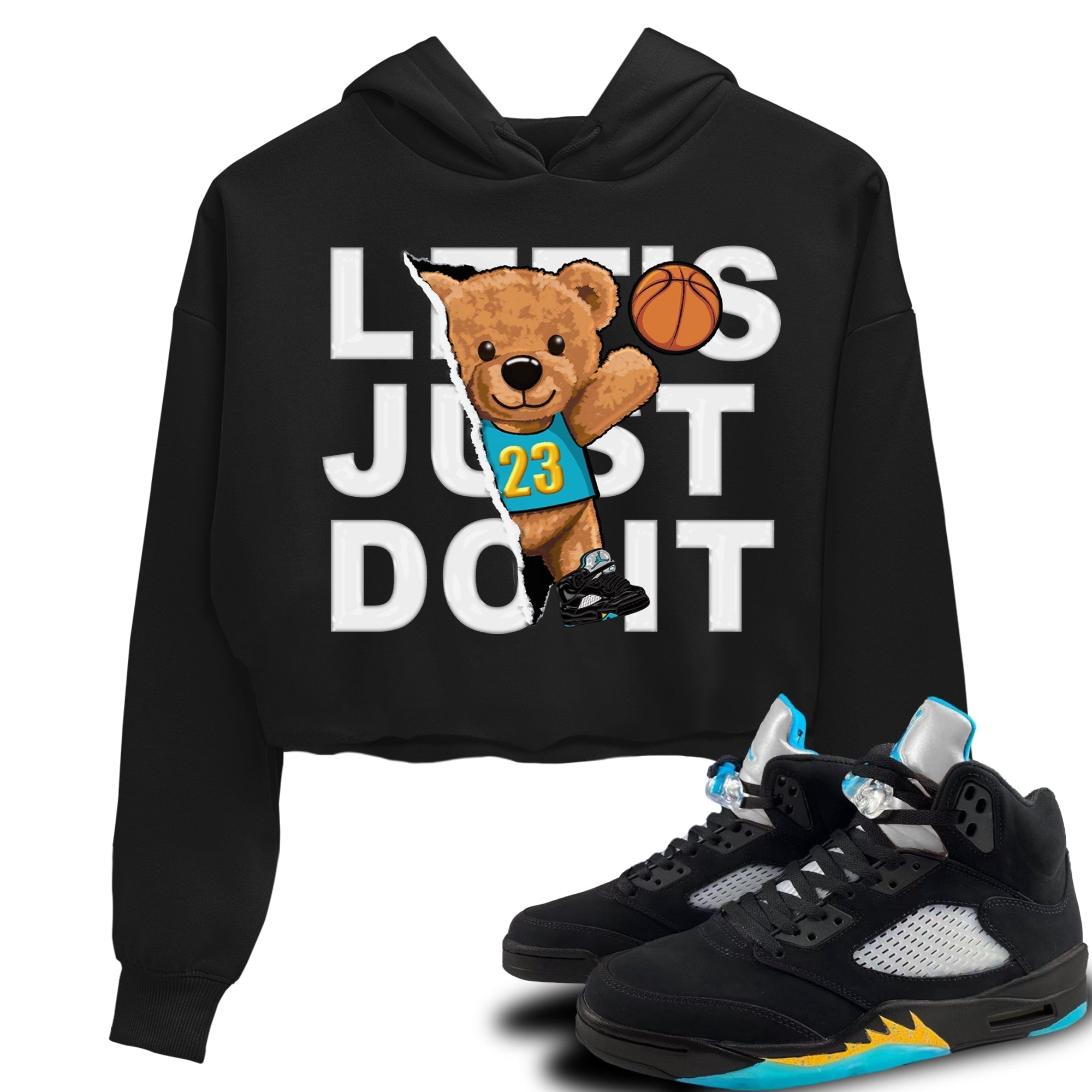 Rip Out Bear Women's Tops - Air Jordan 5 Aqua