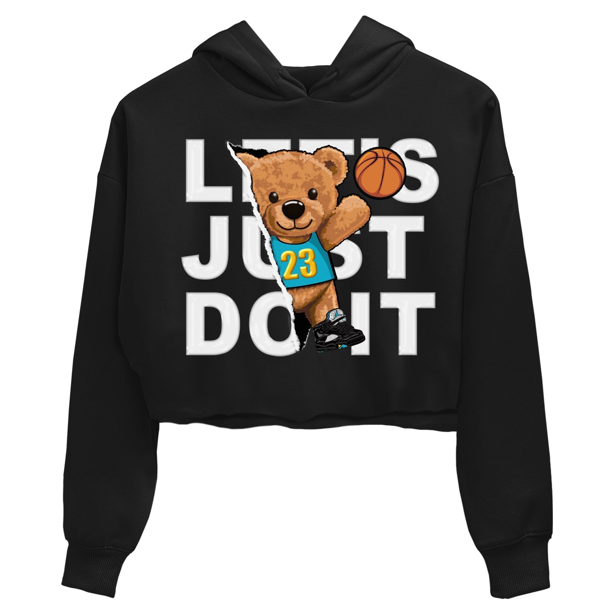 Rip Out Bear Women's Tops - Air Jordan 5 Aqua