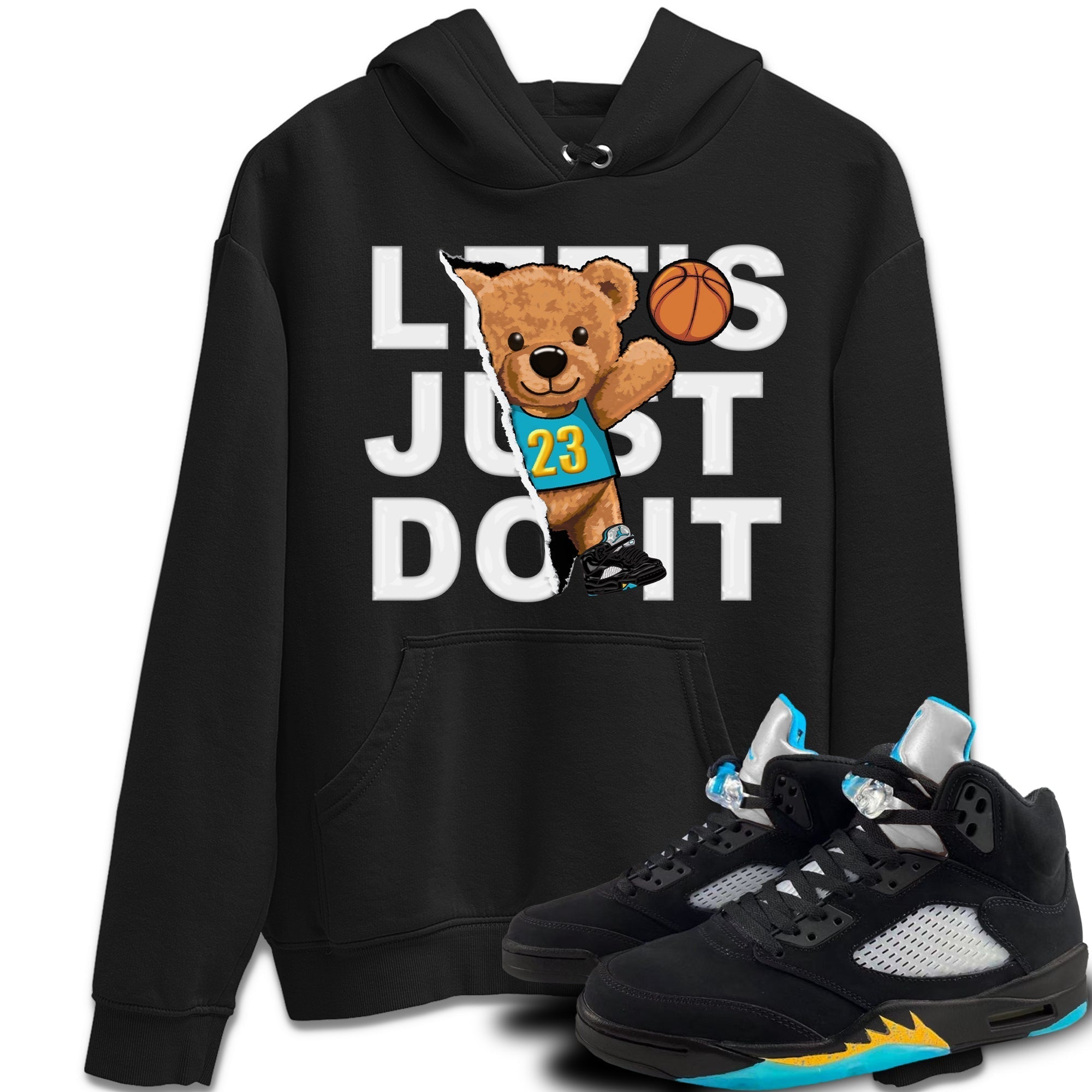 Rip Out Bear Unisex Tops - Air Jordan 5 Aqua