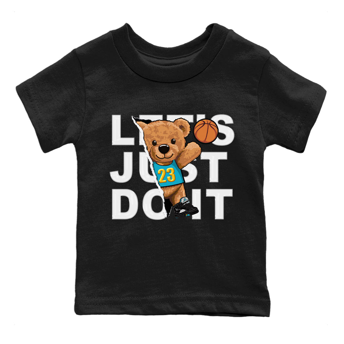 Rip Out Bear Kids Tops - Air Jordan 5 Aqua