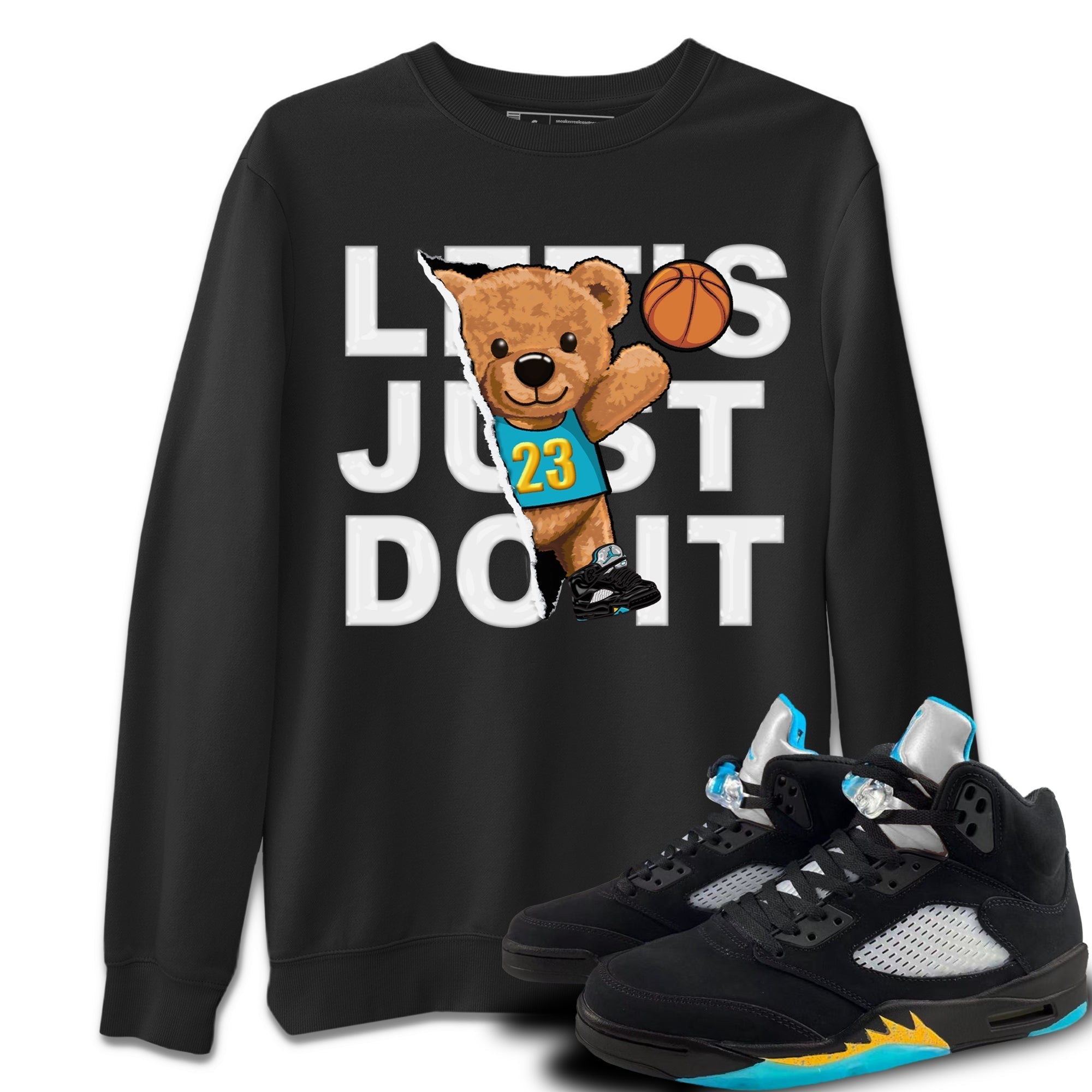 Rip Out Bear Unisex Tops - Air Jordan 5 Aqua