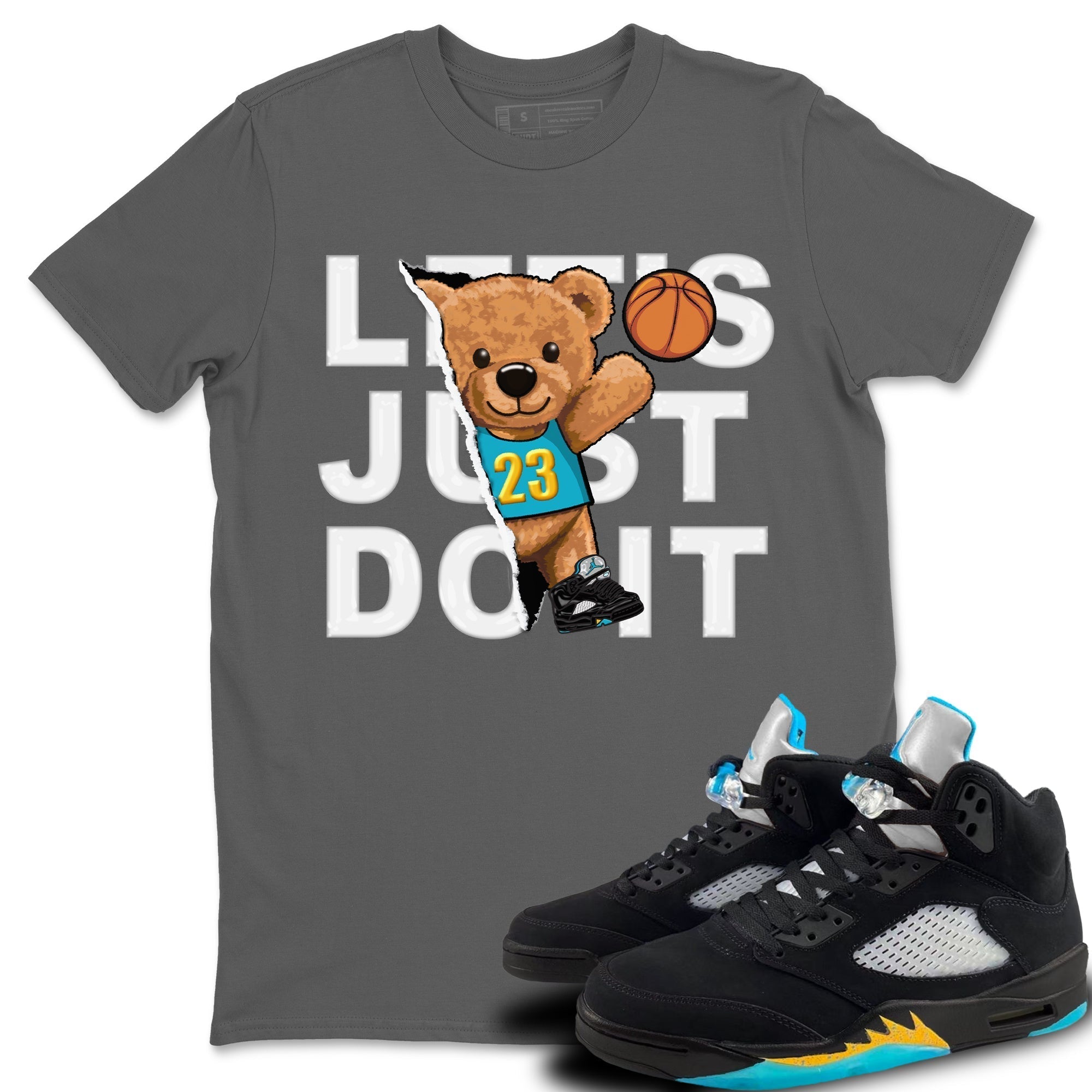 Rip Out Bear Unisex Tops - Air Jordan 5 Aqua