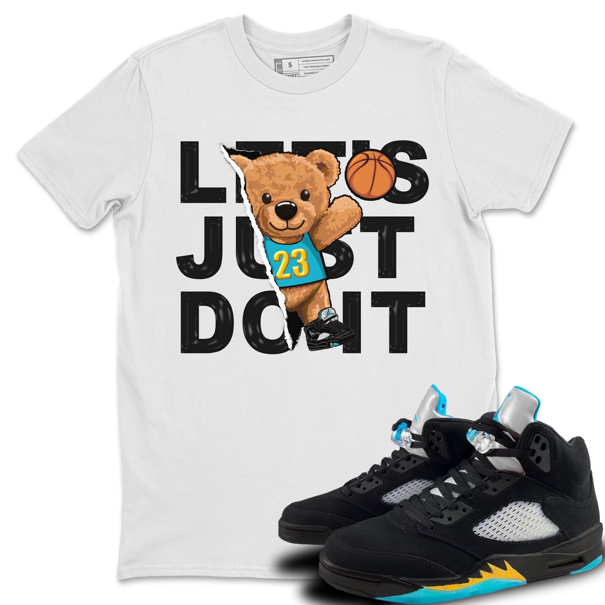 Rip Out Bear Unisex Tops - Air Jordan 5 Aqua
