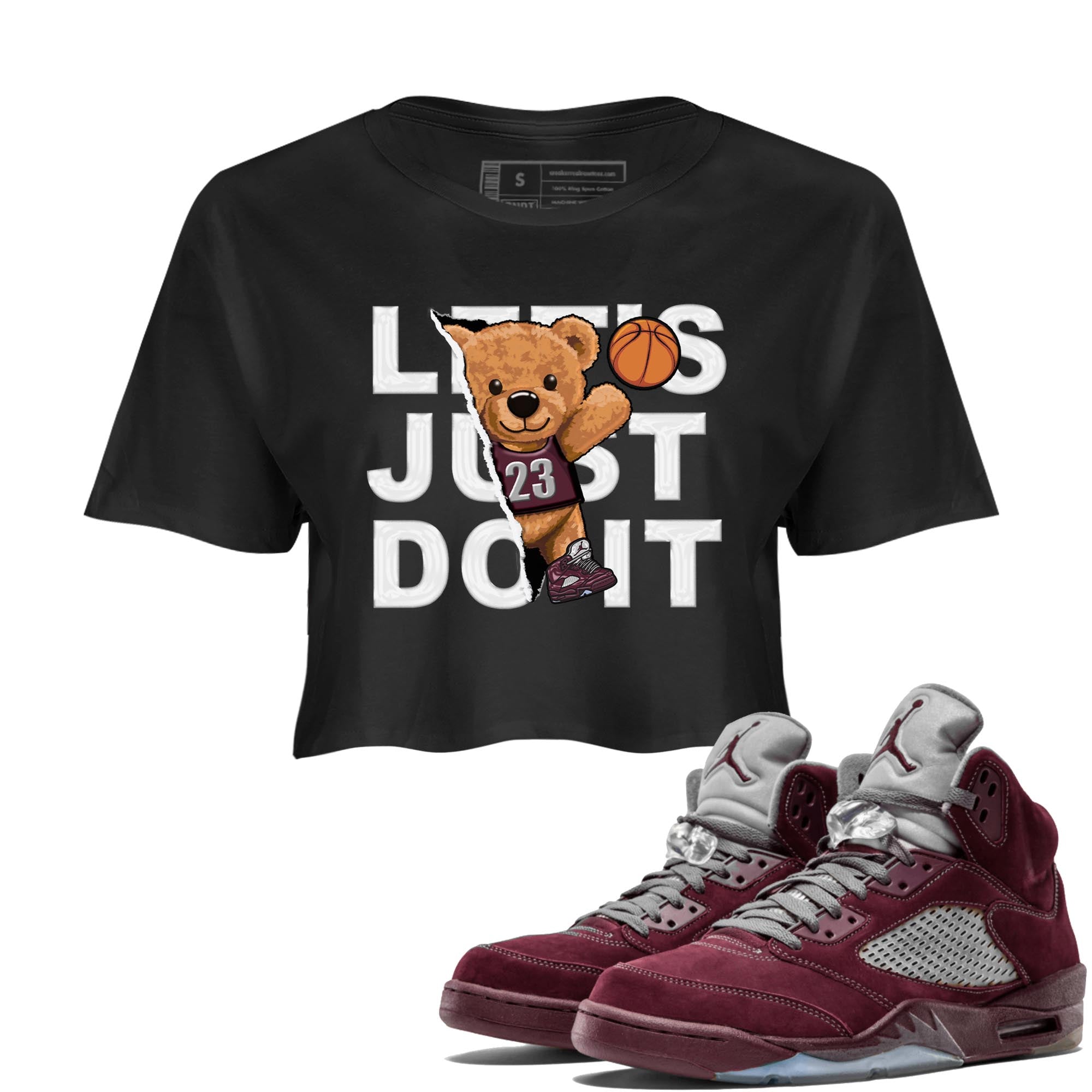 Rip Out Bear snkmatch Women's Top - Air Jordan 5 Burgundy
