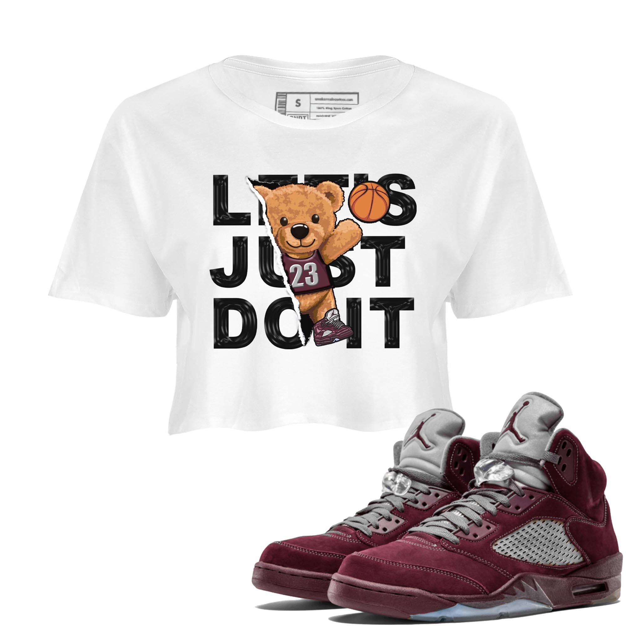 Rip Out Bear snkmatch Women's Top - Air Jordan 5 Burgundy