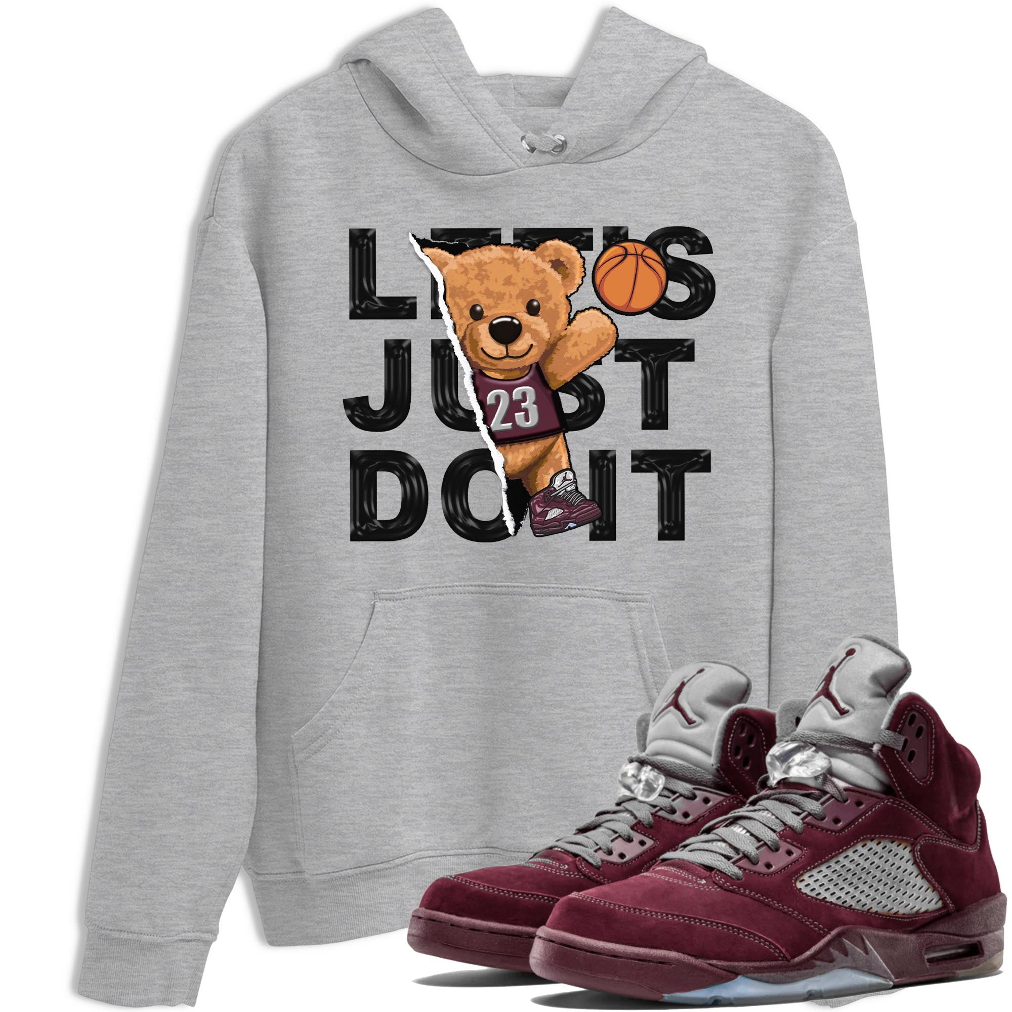 Rip Out Bear snkmatch Tee - Air Jordan 5 Burgundy