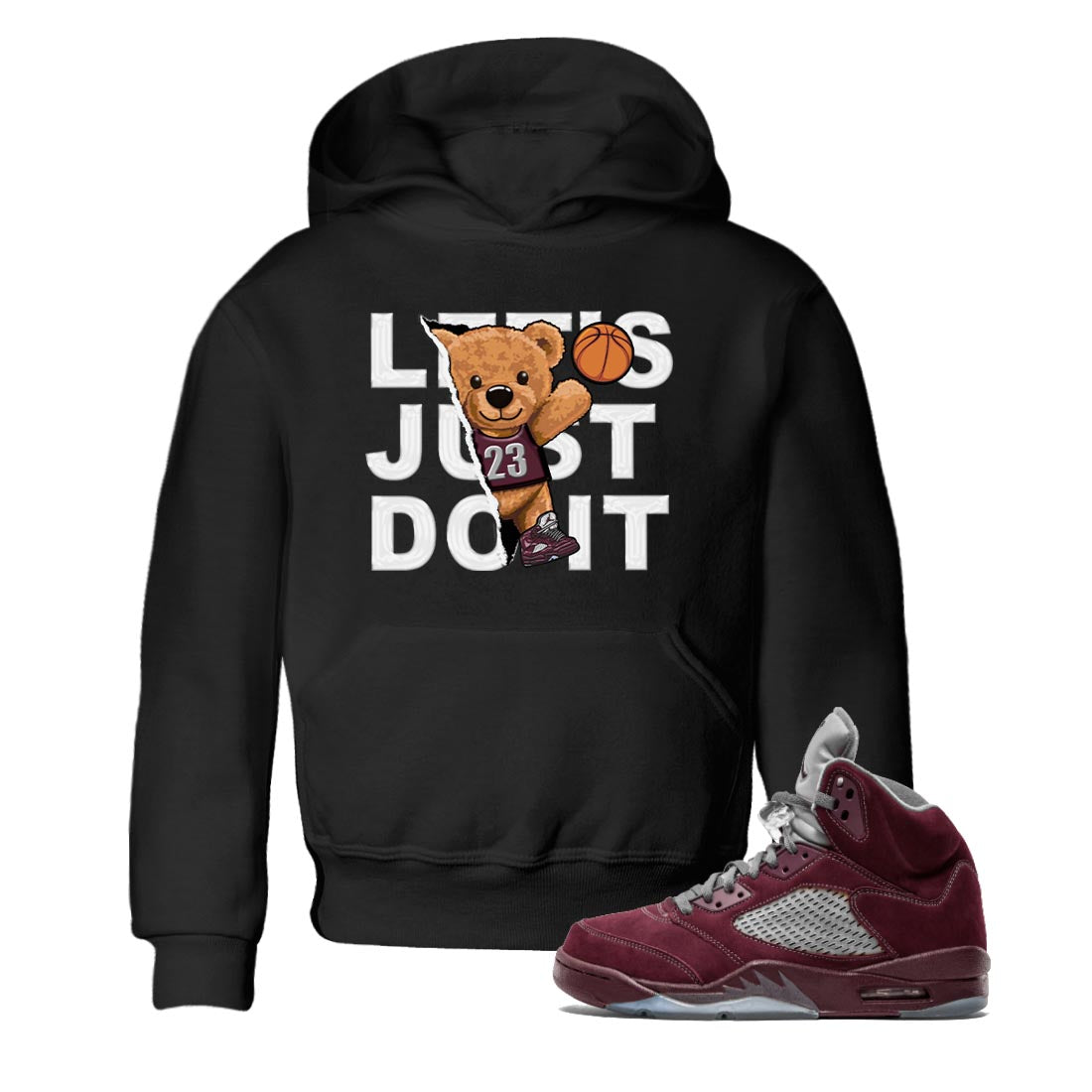 Rip Out Bear snkmatch Tee Kids - Air Jordan 5 Burgundy