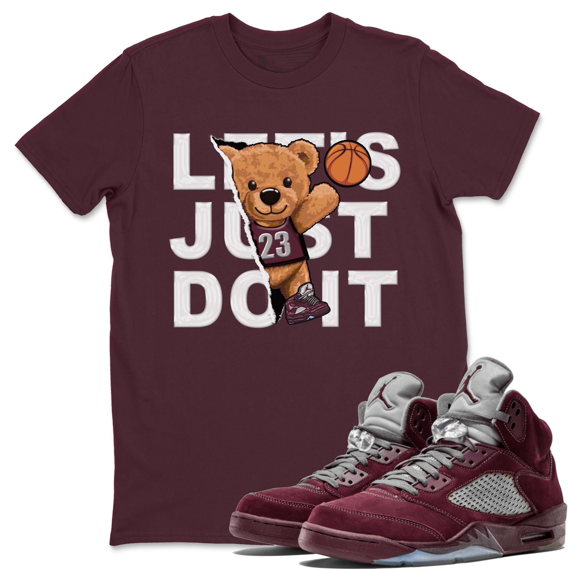 Rip Out Bear snkmatch Tee - Air Jordan 5 Burgundy