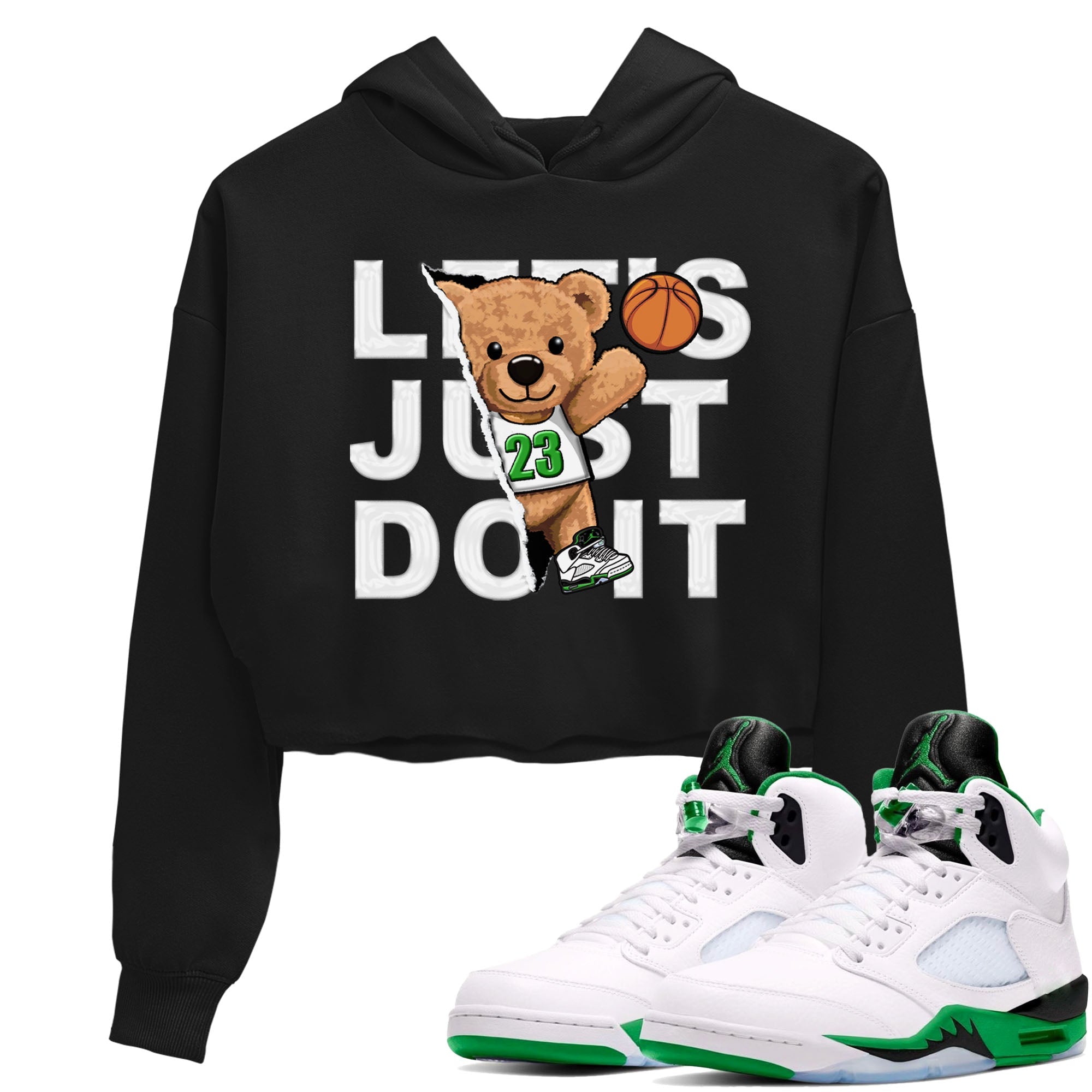 Rip Out Bear snkmatch Women's Top - Air Jordan 5 Lucky Green