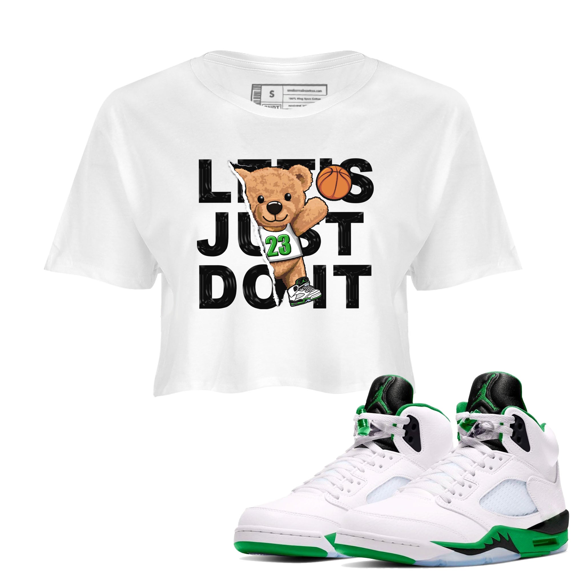 Rip Out Bear snkmatch Women's Top - Air Jordan 5 Lucky Green