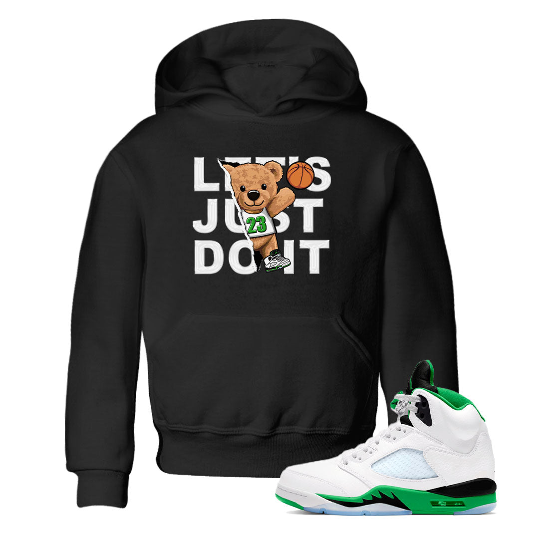 Rip Out Bear snkmatch Tees Kids - Air Jordan 5 Lucky Green