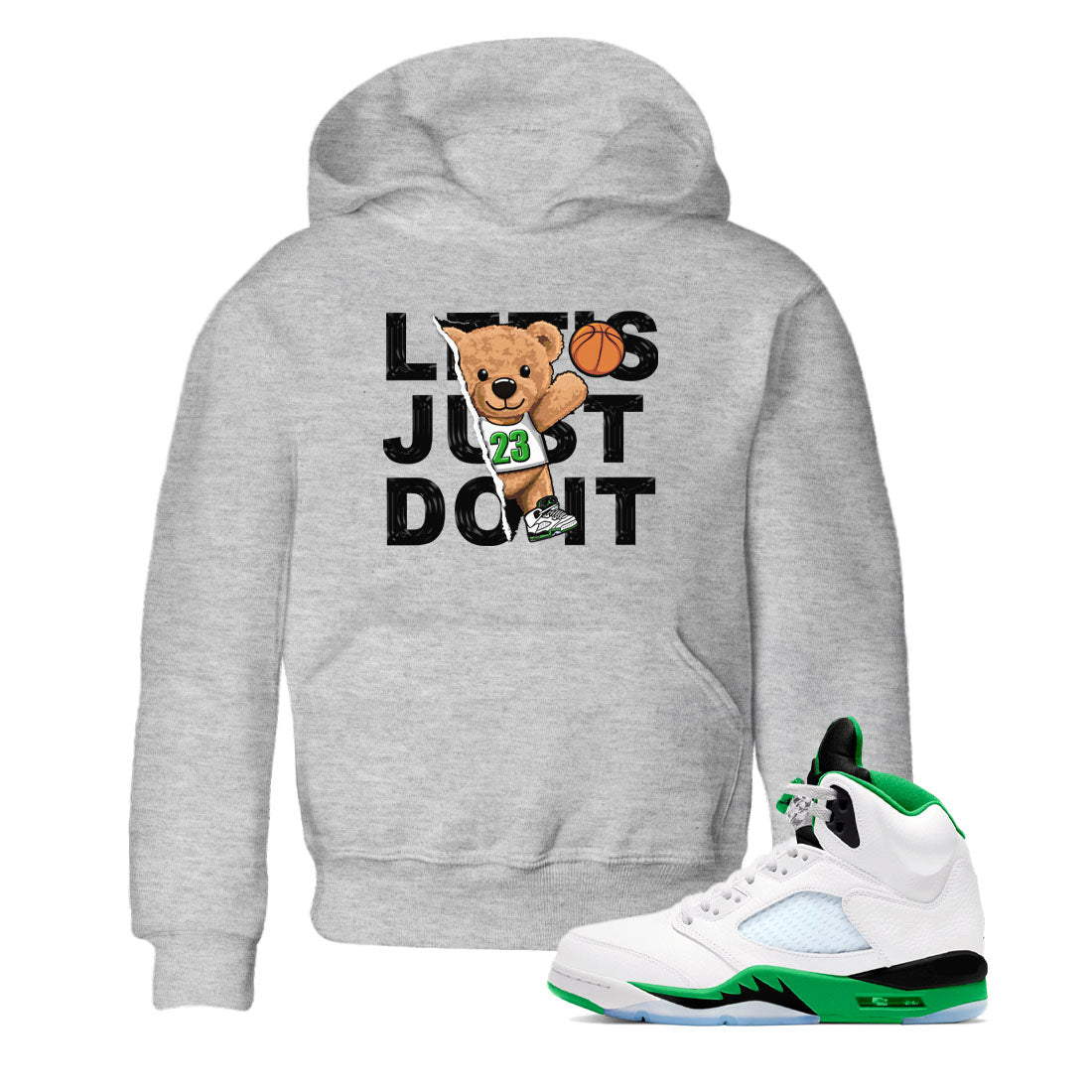 Rip Out Bear snkmatch Tees Kids - Air Jordan 5 Lucky Green