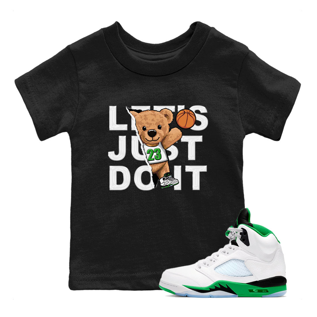 Rip Out Bear snkmatch Tees Kids - Air Jordan 5 Lucky Green