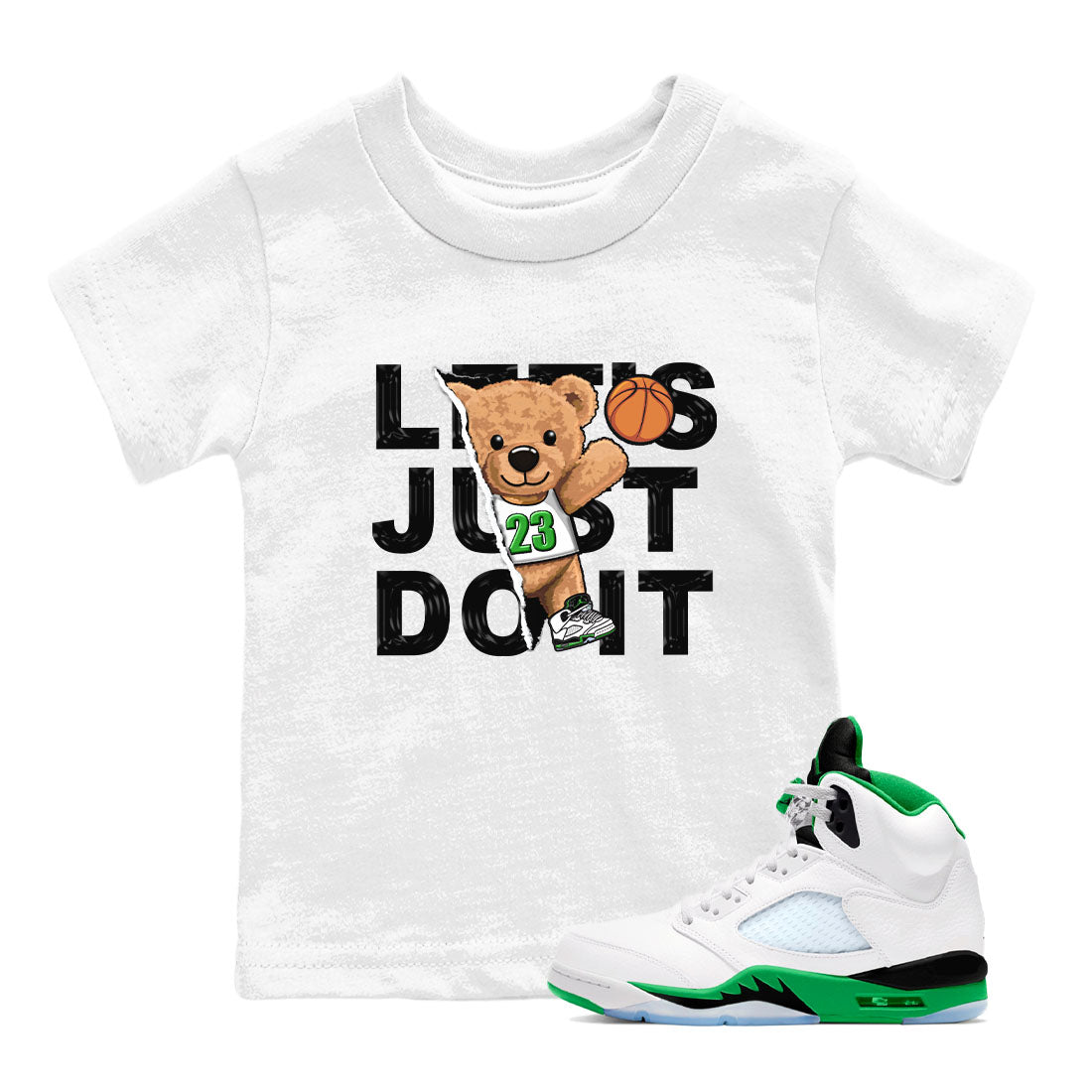 Rip Out Bear snkmatch Tees Kids - Air Jordan 5 Lucky Green