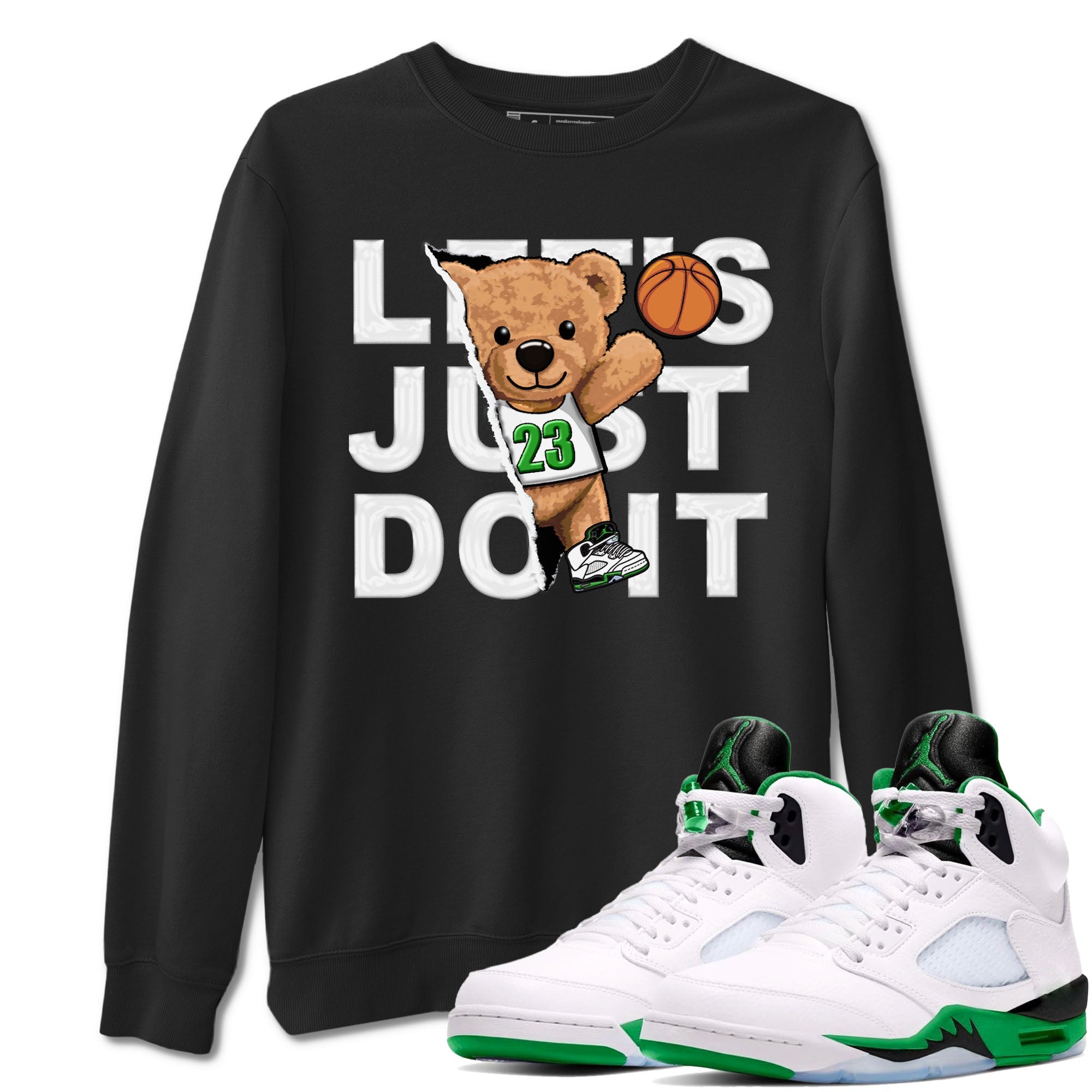 Rip Out Bear snkmatch Tees - Air Jordan 5 Lucky Green