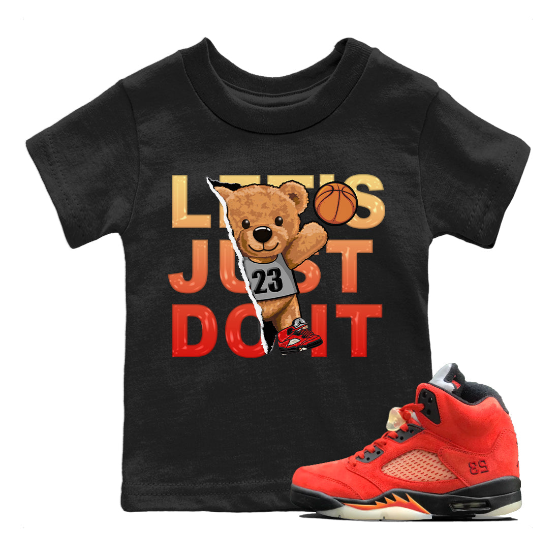 Rip Out Bear Kids Tops - Air Jordan 5 Mars For Her