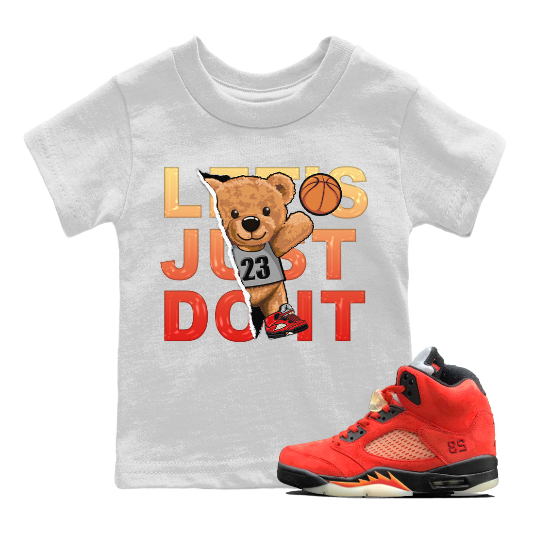 Rip Out Bear Kids Tops - Air Jordan 5 Mars For Her
