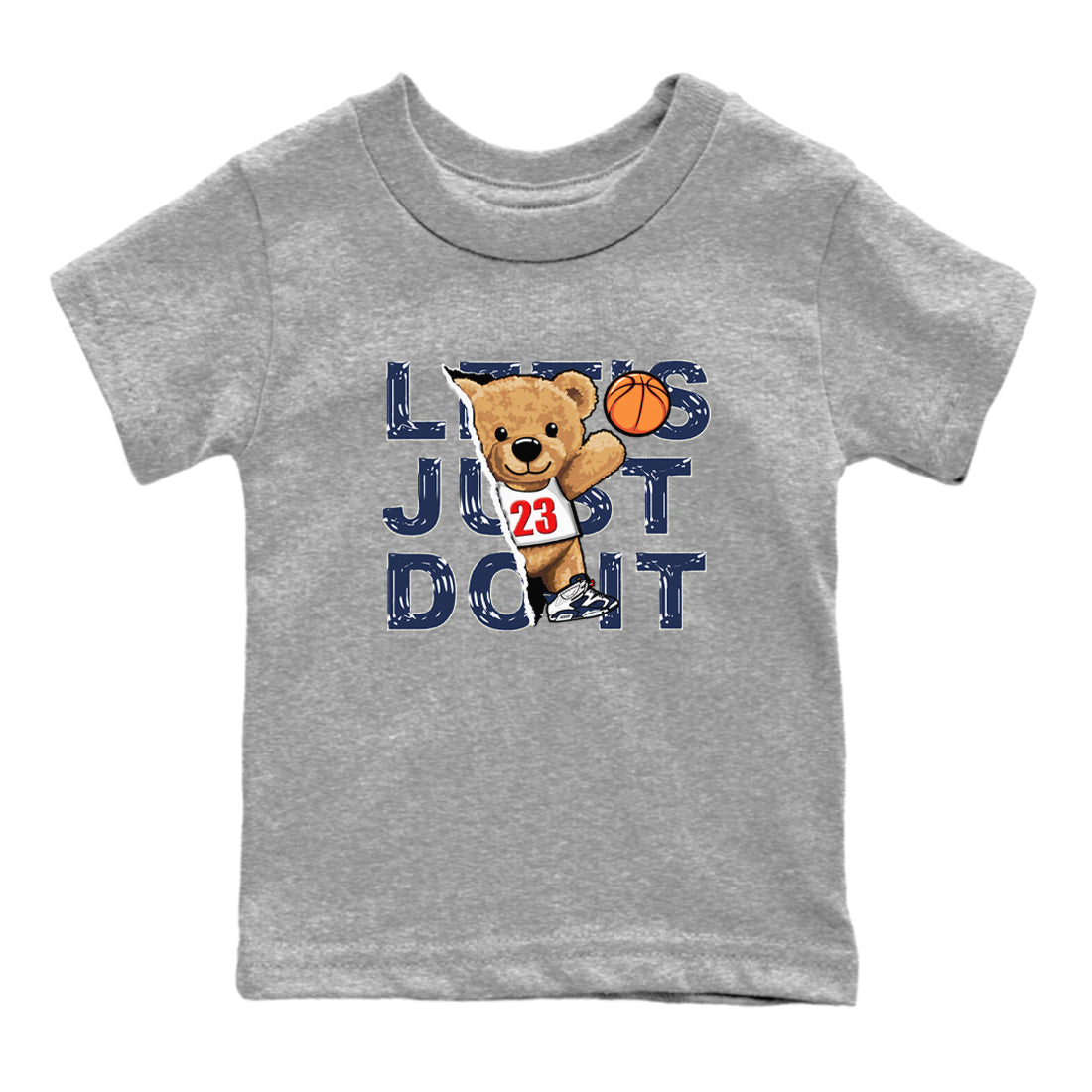 Rip Out Bear snkmatch Tees Kids - Air Jordan 6 White And Midnight Navy