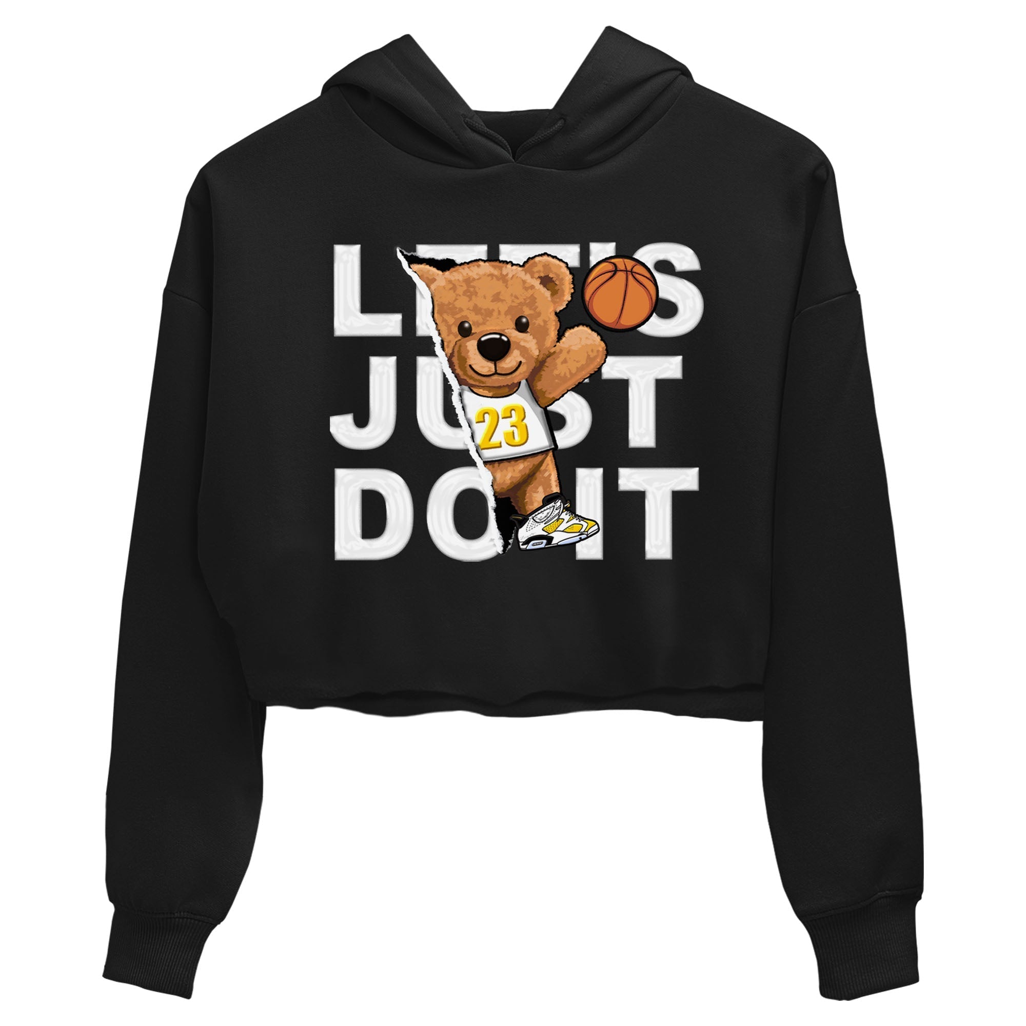Rip Out Bear snkmatch Tees Crop Top - Air Jordan 6 Yellow Ochre