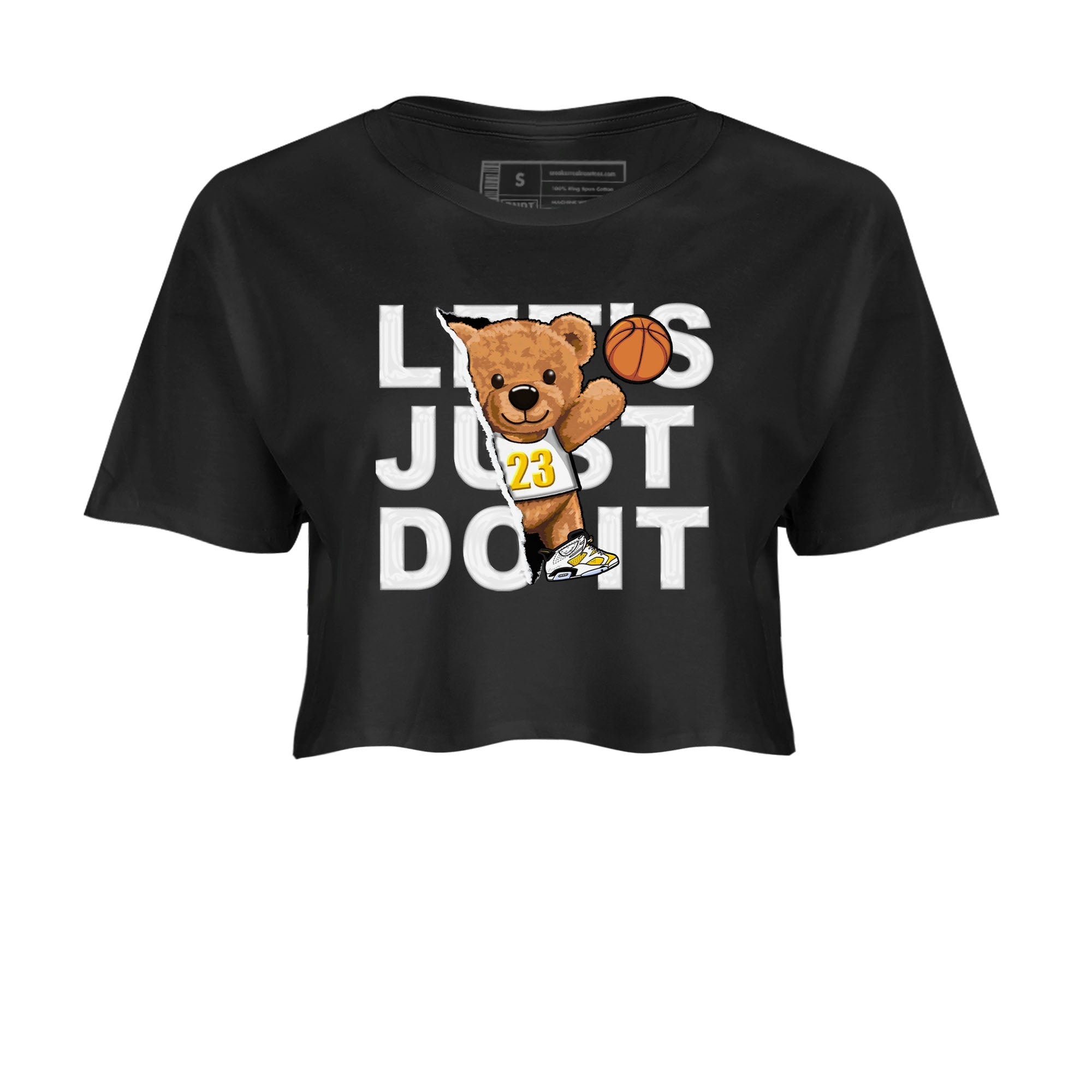 Rip Out Bear snkmatch Tees Crop Top - Air Jordan 6 Yellow Ochre
