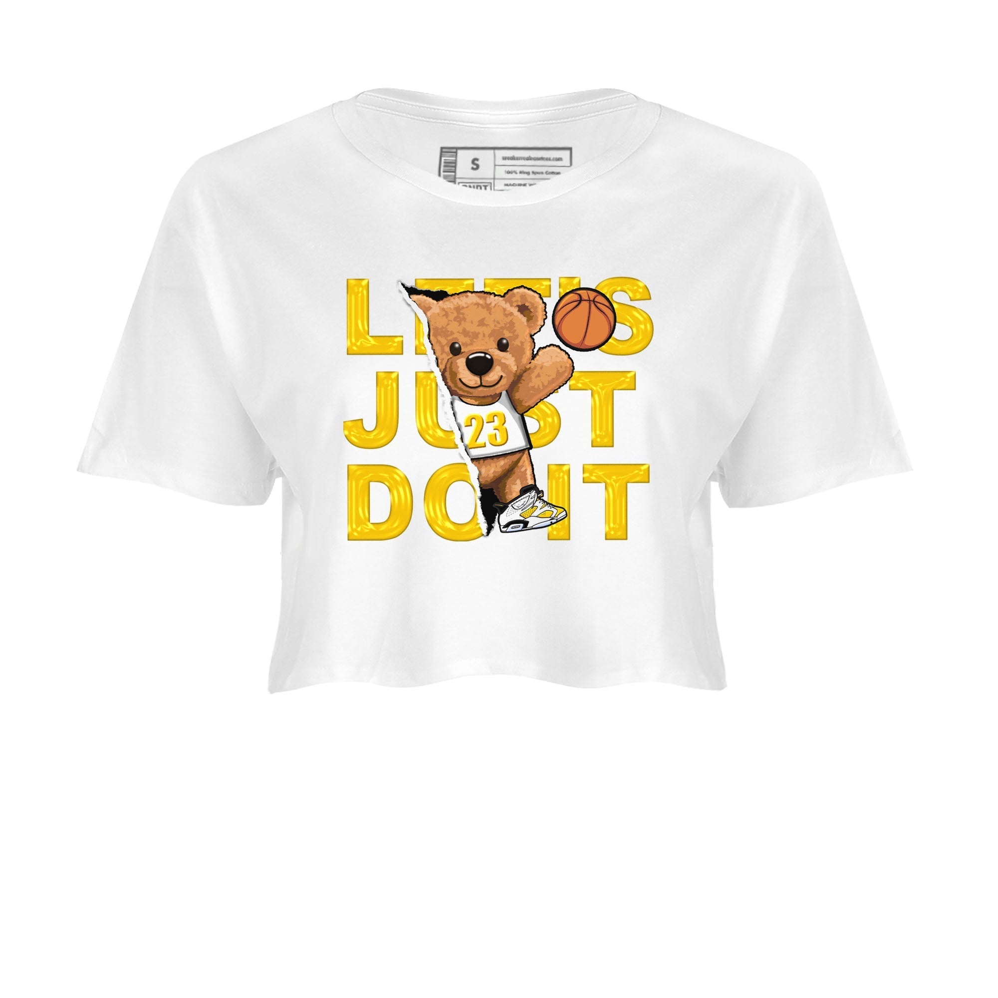 Rip Out Bear snkmatch Tees Crop Top - Air Jordan 6 Yellow Ochre