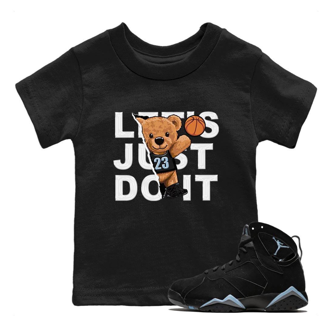 Rip Out Bear snkmatch Tee Kids - Air Jordan 7 Chambray