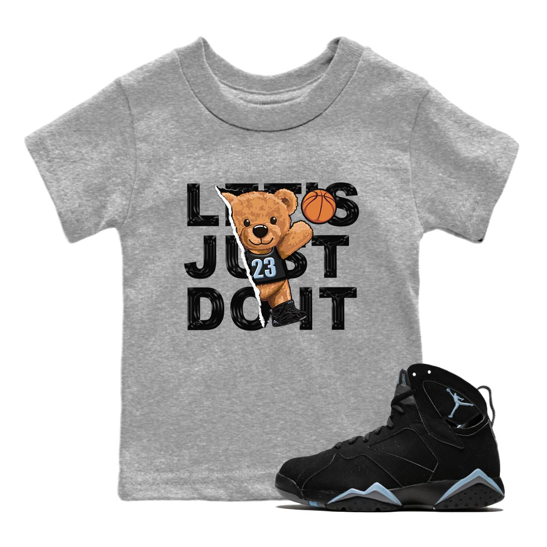 Rip Out Bear snkmatch Tee Kids - Air Jordan 7 Chambray