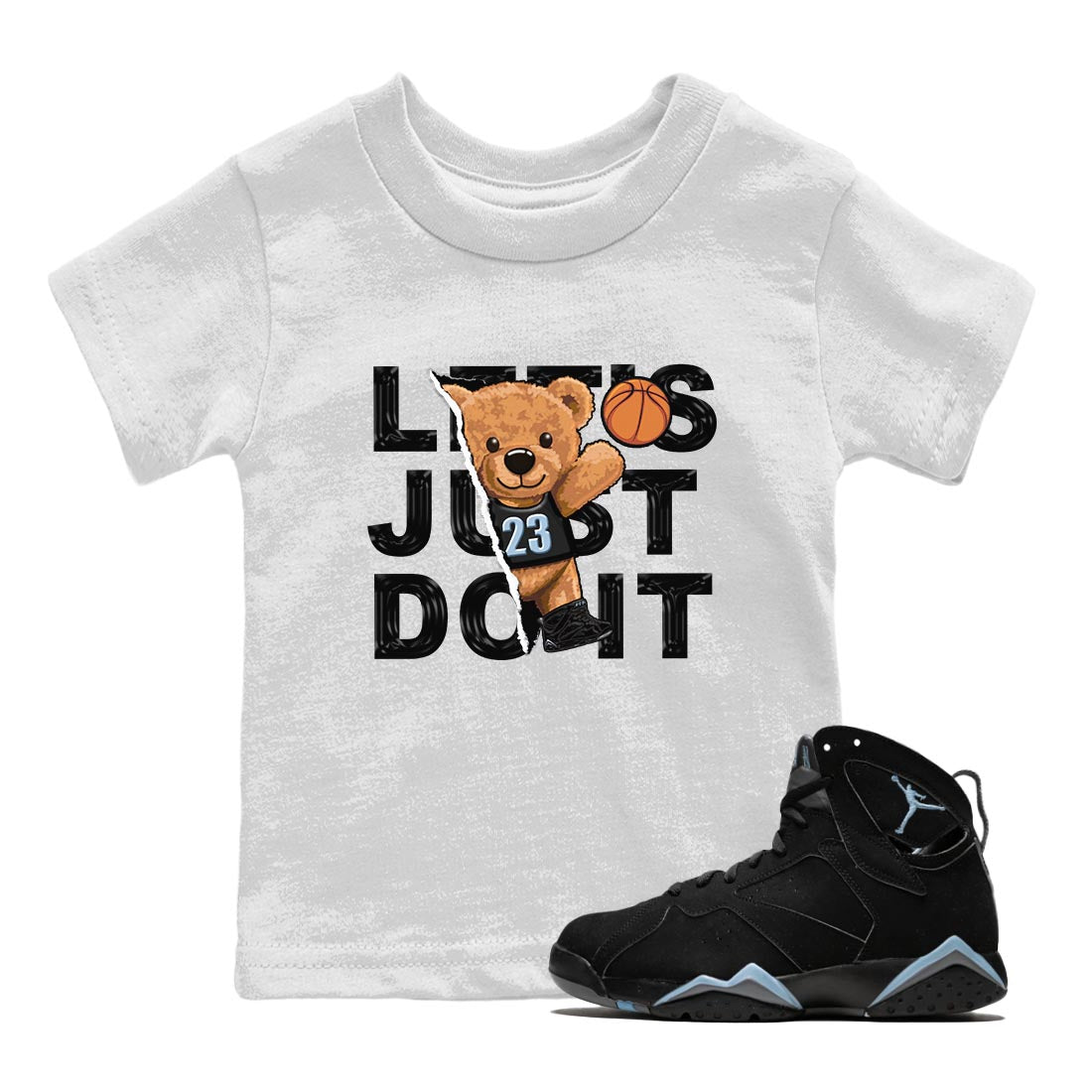 Rip Out Bear snkmatch Tee Kids - Air Jordan 7 Chambray