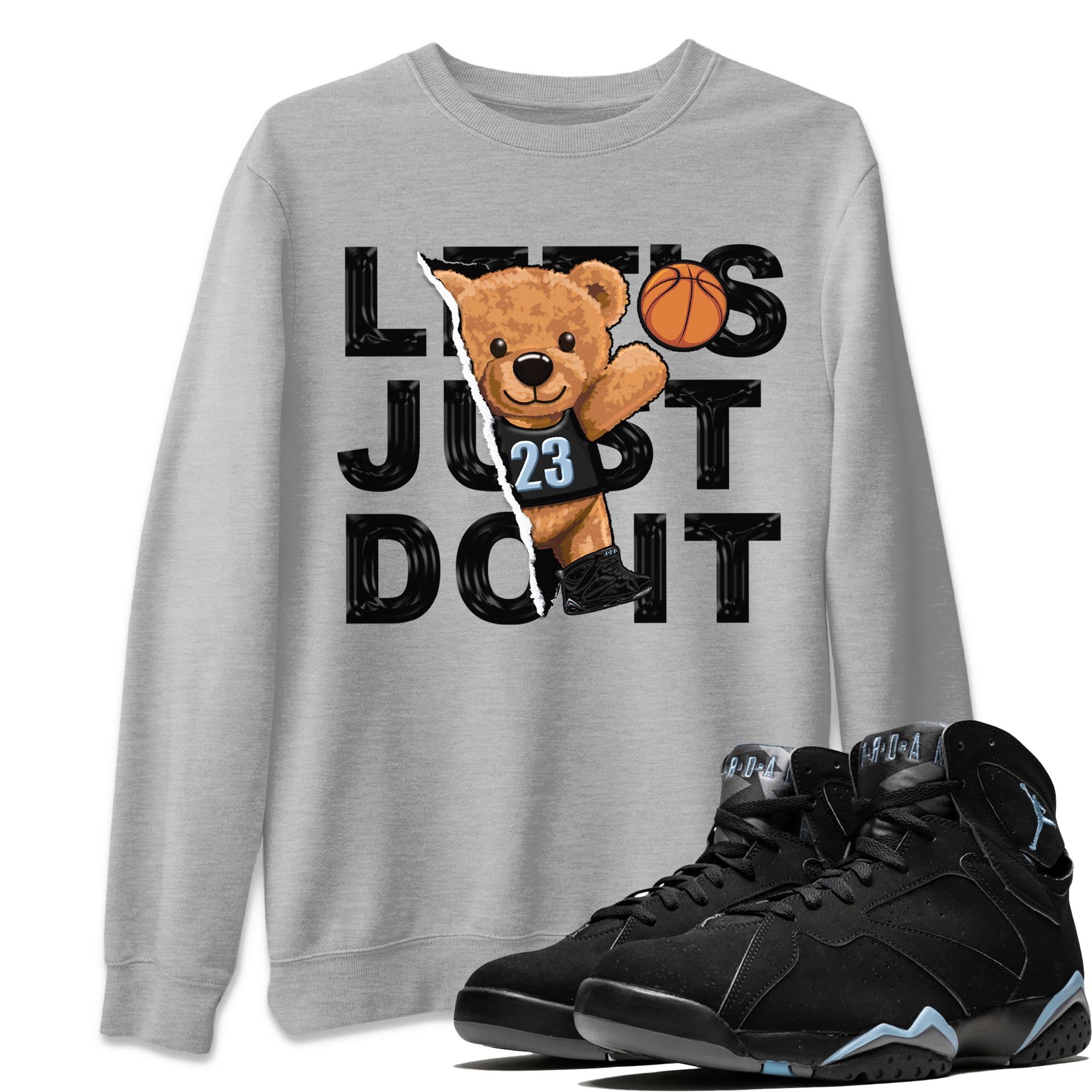 Rip Out Bear snkmatch Tee - Air Jordan 7 Chambray