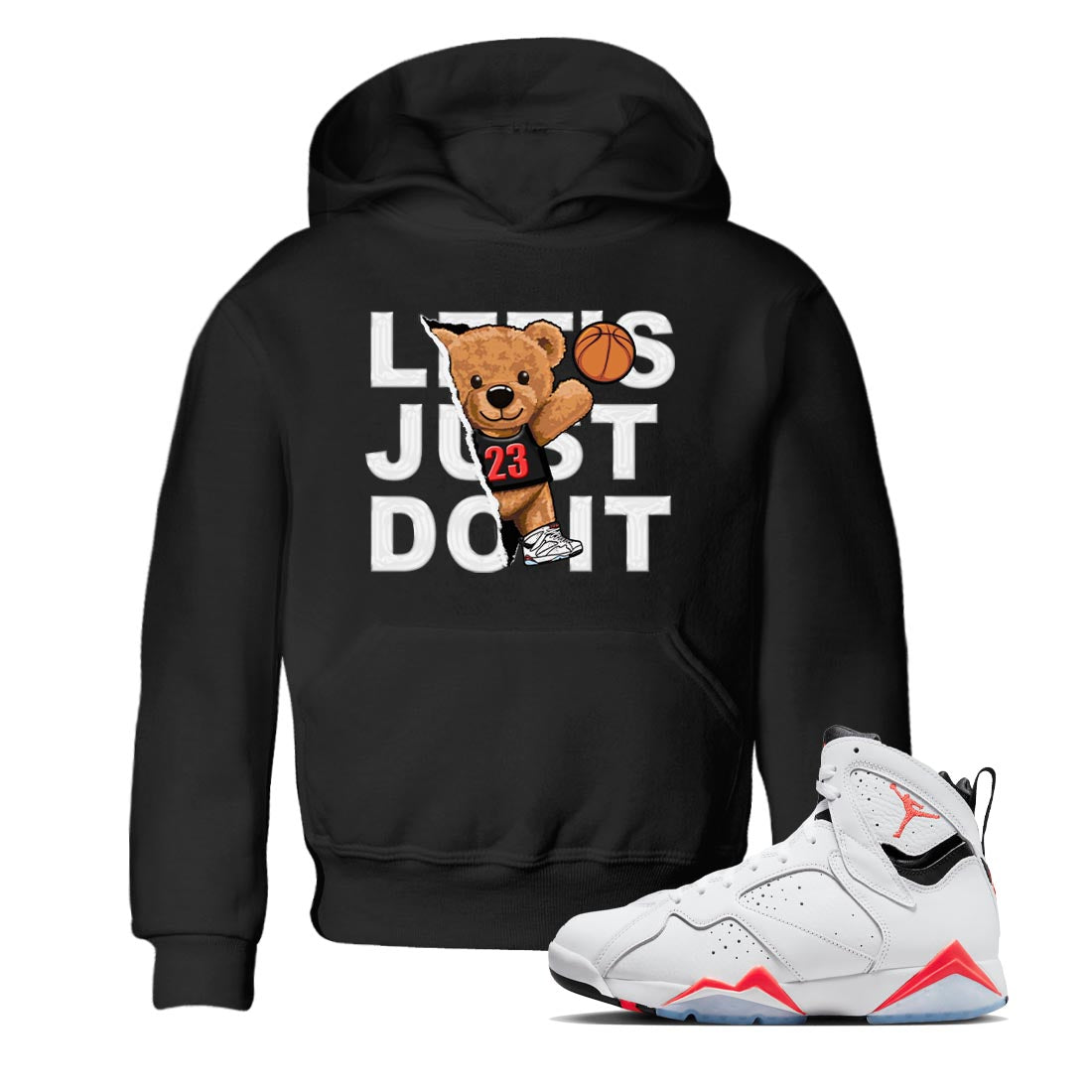Rip Out Bear snkmatch Tee Kids - Air Jordan 7 White Infrared
